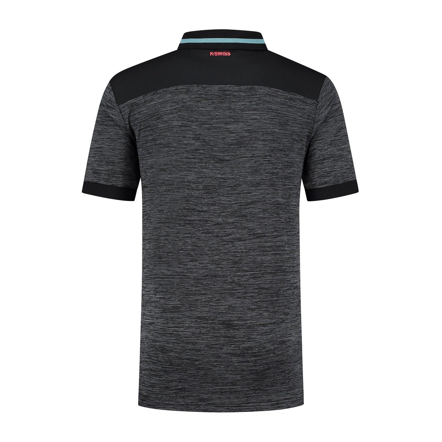 Mlnge-Jet Blk - K Swiss - Hypercourt Short-Sleeve Performance Polo Shirt - 2