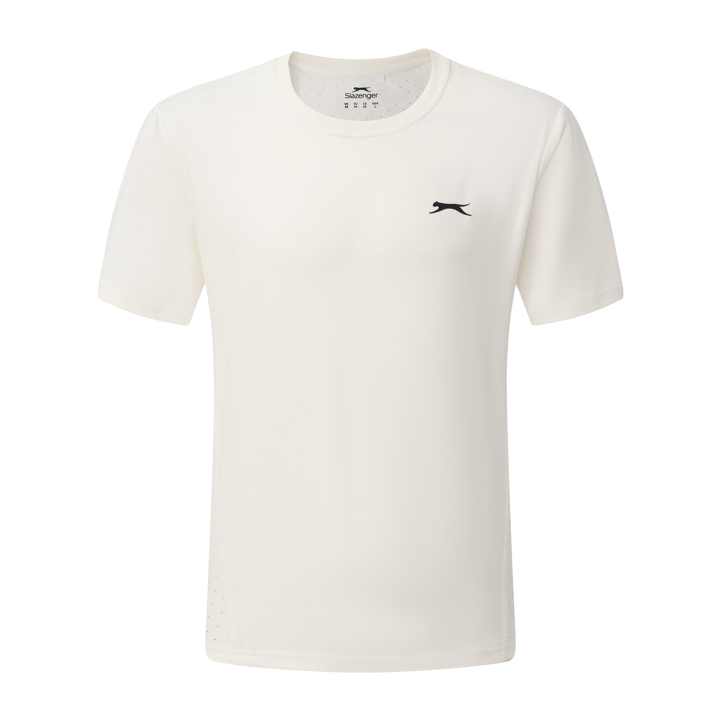 Slazenger Men's Perf Tennis Short Sleeve Performance T-Shirt - White - 2XL