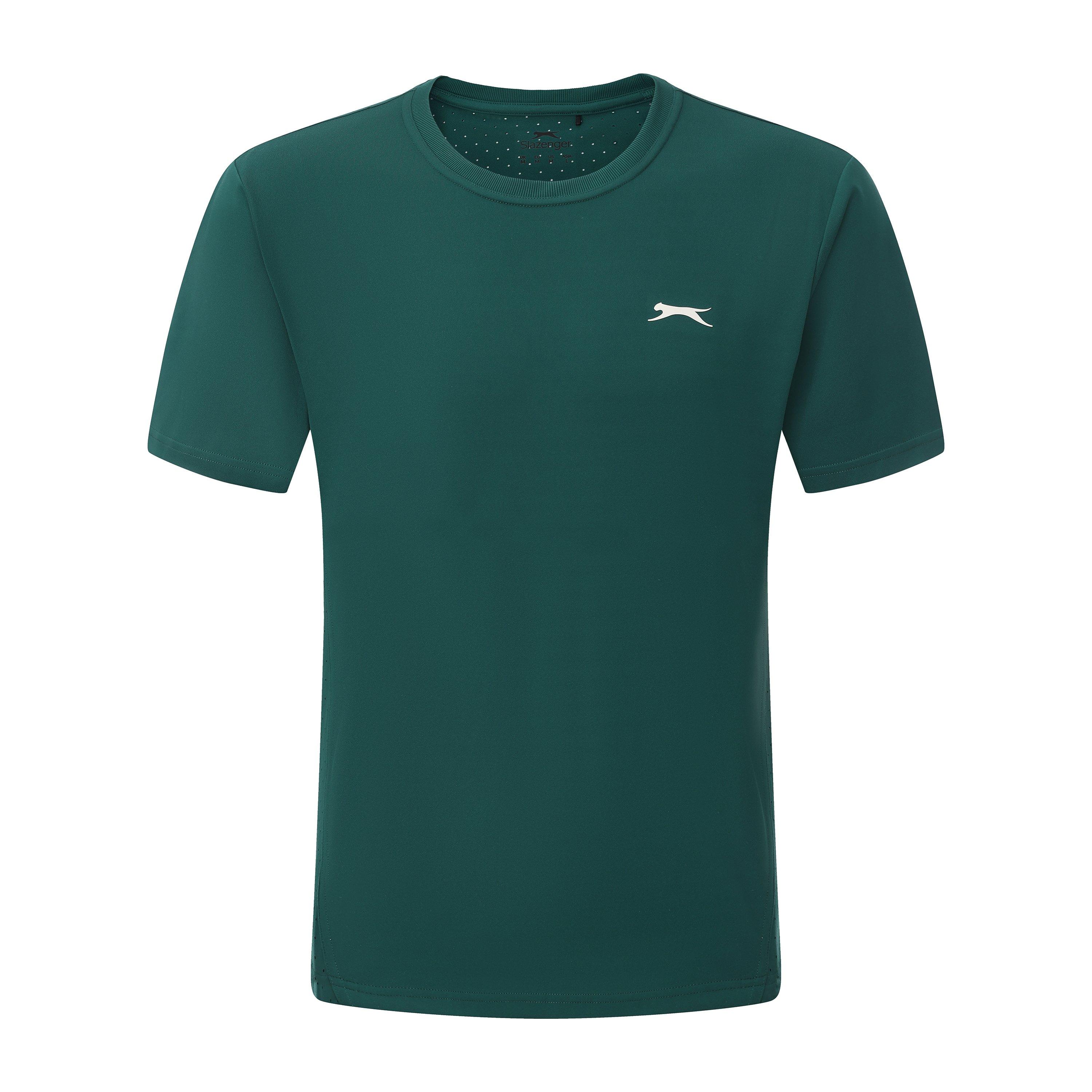 Slazenger Men's Perf Tennis Short Sleeve Performance T-Shirt - Green - 2XL