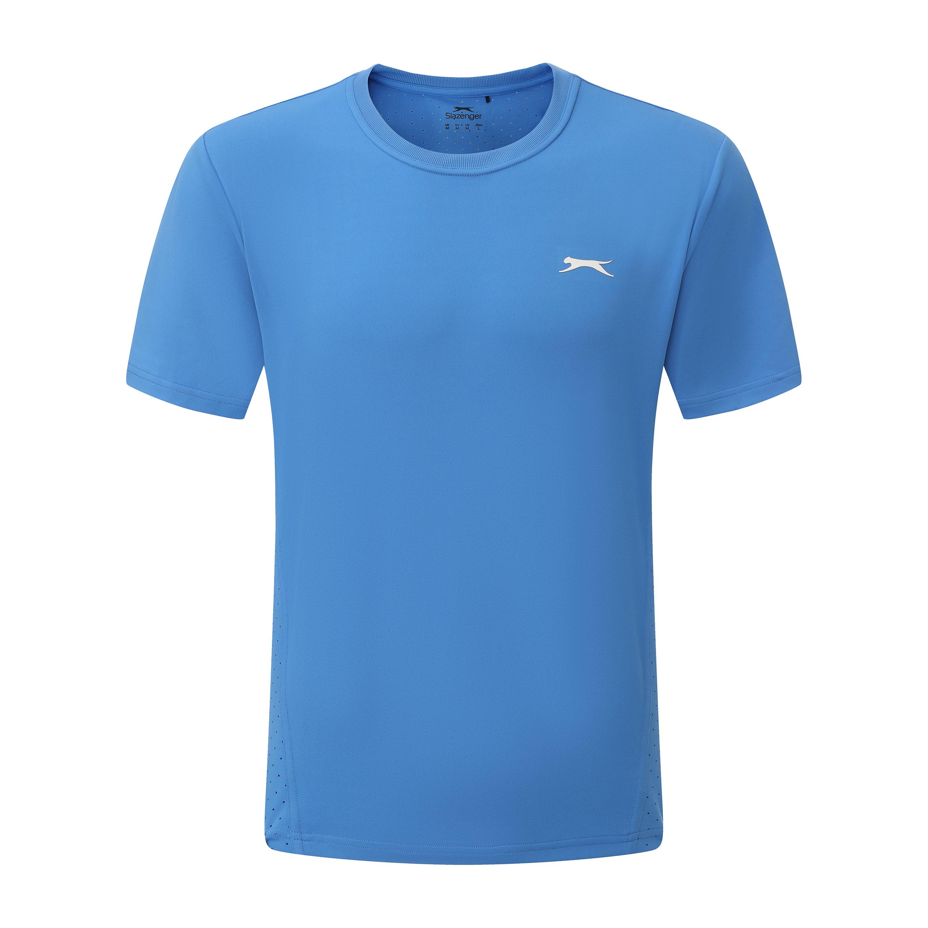 Slazenger Men's Perf Tennis Short Sleeve Performance T-Shirt - Blue - 2XL