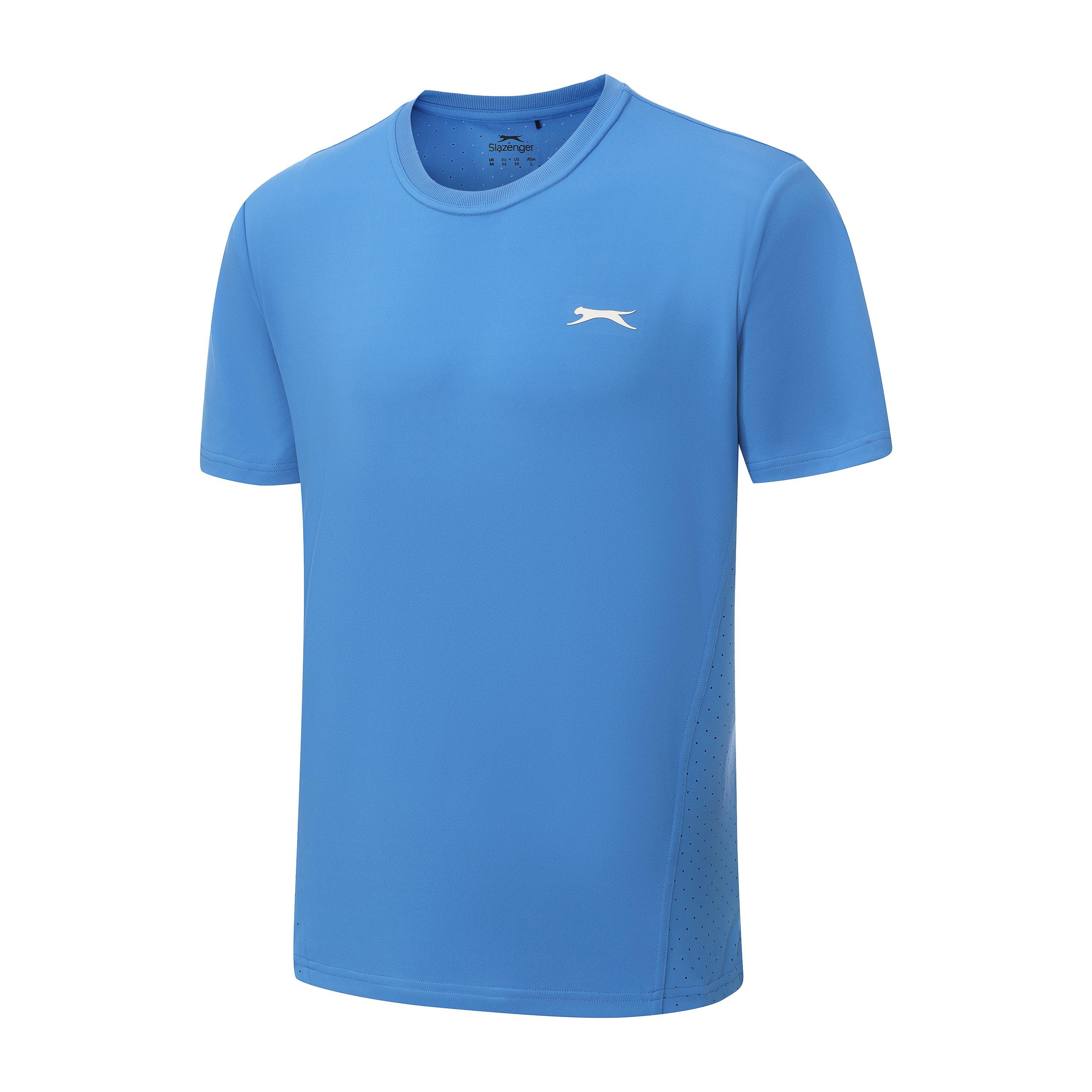 Blue - Slazenger - Men's Perf Tennis Short Sleeve Performance T-Shirt - 2