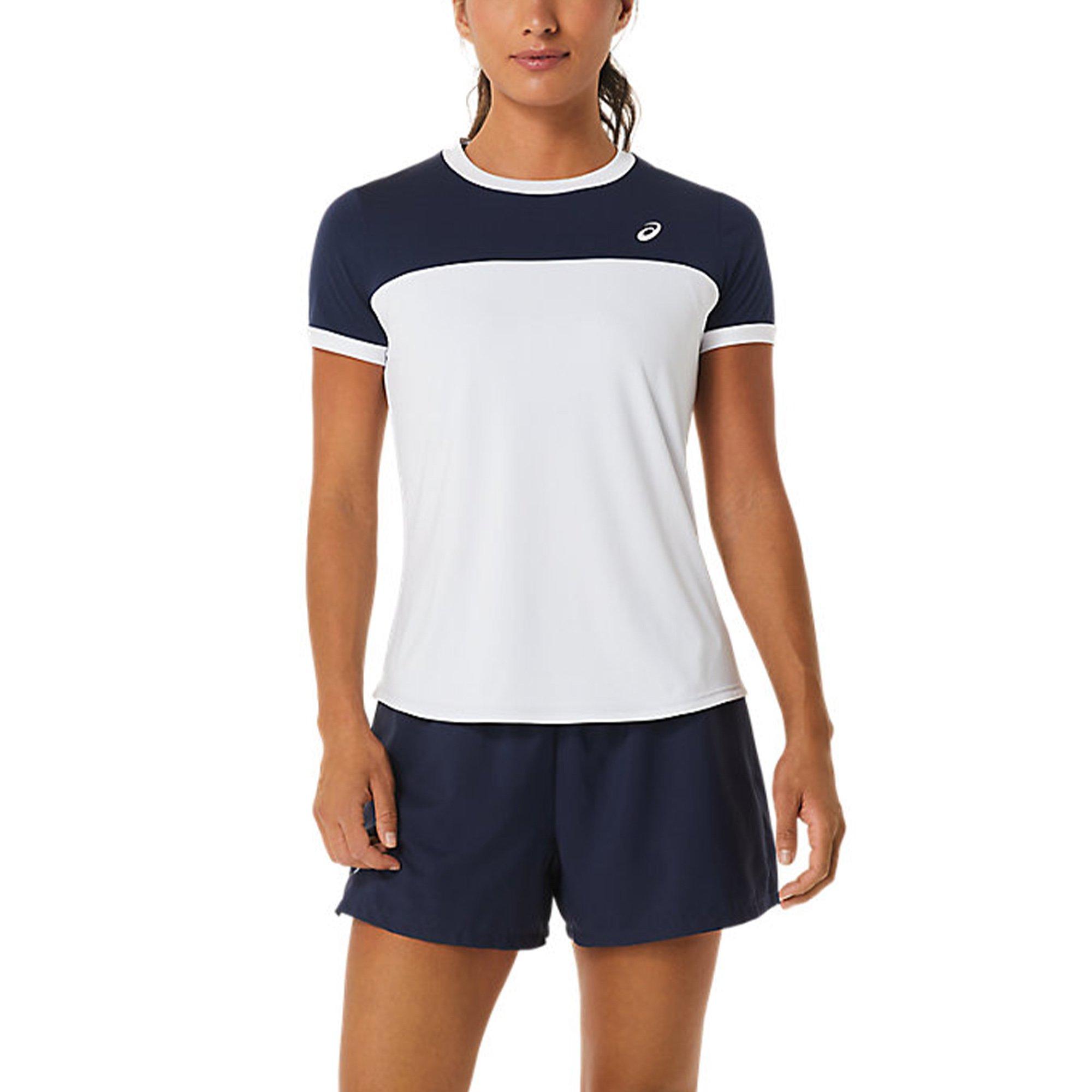 Br Wht/Midnight - Asics - Asics WOMEN COURT Short Sleeves Top - 1