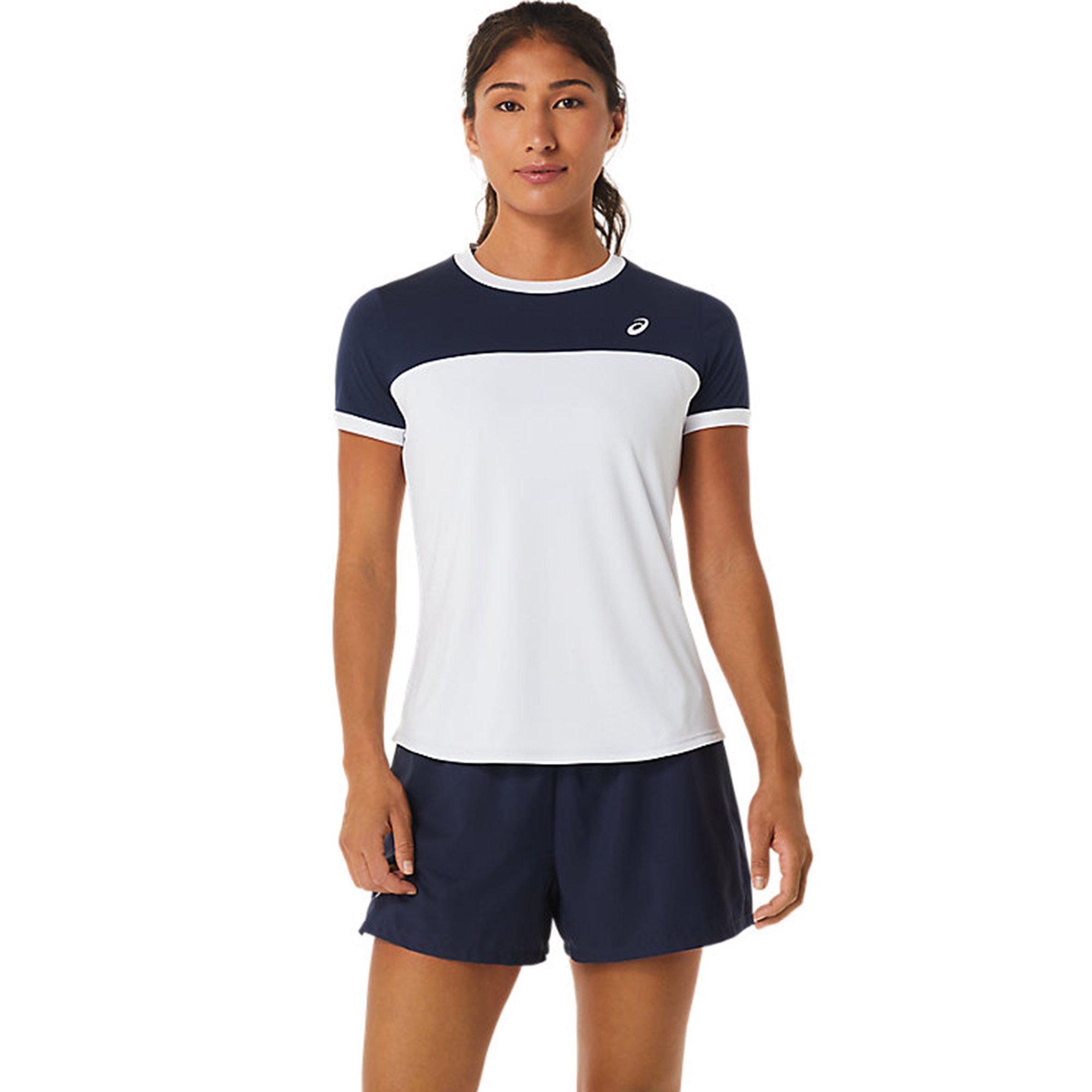 Br Wht/Midnight - Asics - Asics WOMEN COURT Short Sleeves Top - 4