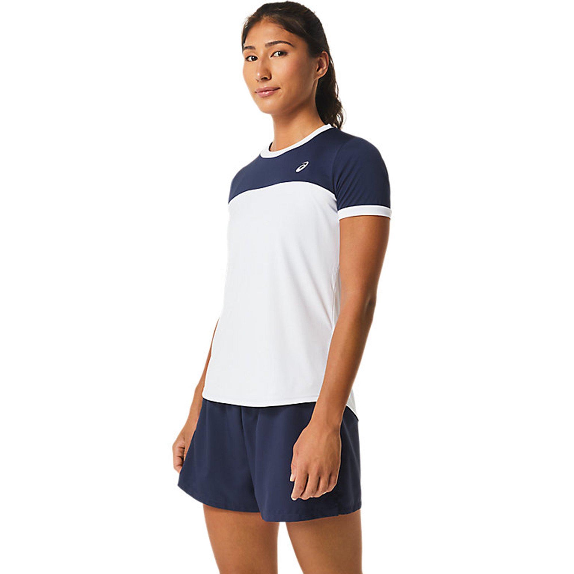 Br Wht/Midnight - Asics - Asics WOMEN COURT Short Sleeves Top - 5