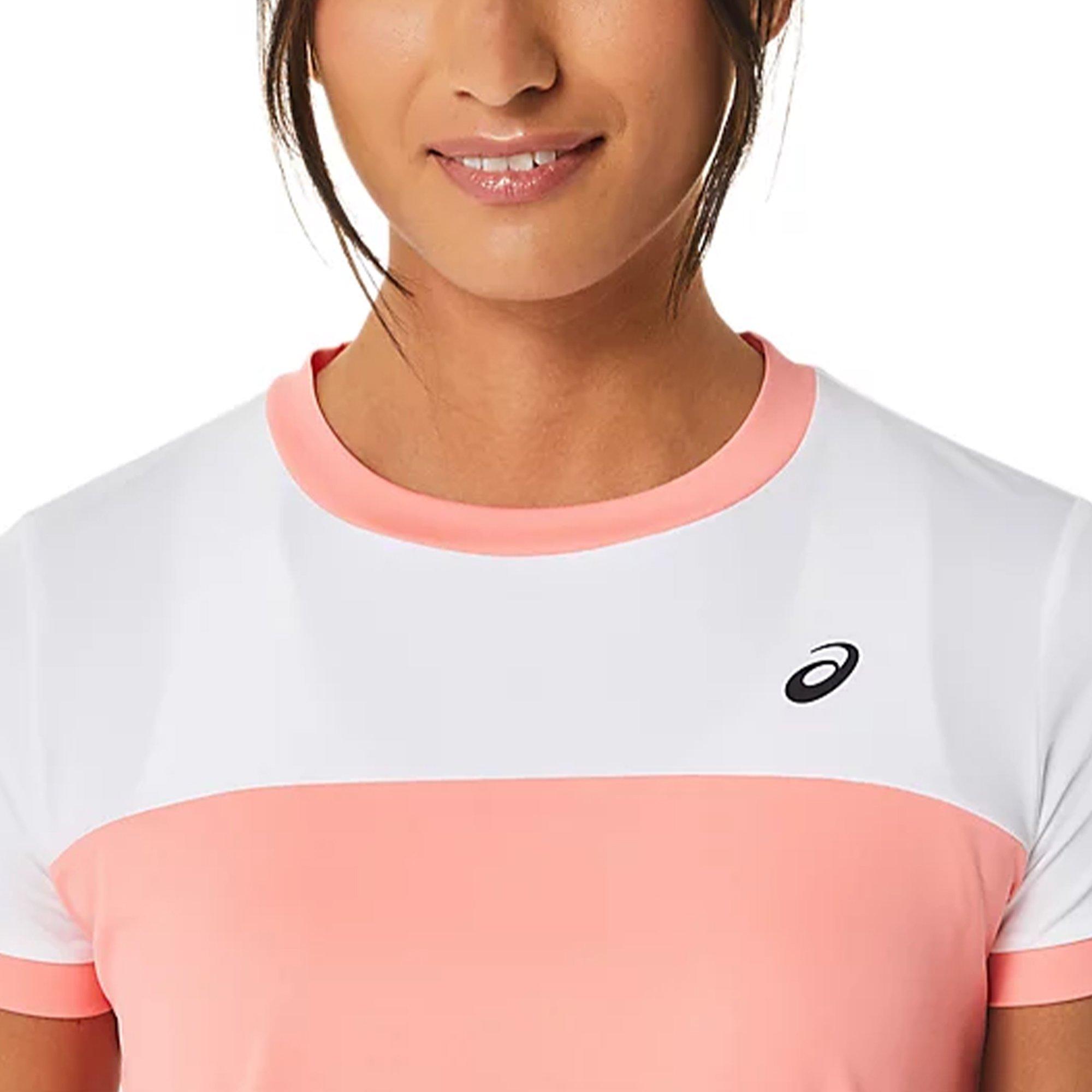 Guava/Br White - Asics - WOMEN COURT Short Sleeves Top - 3