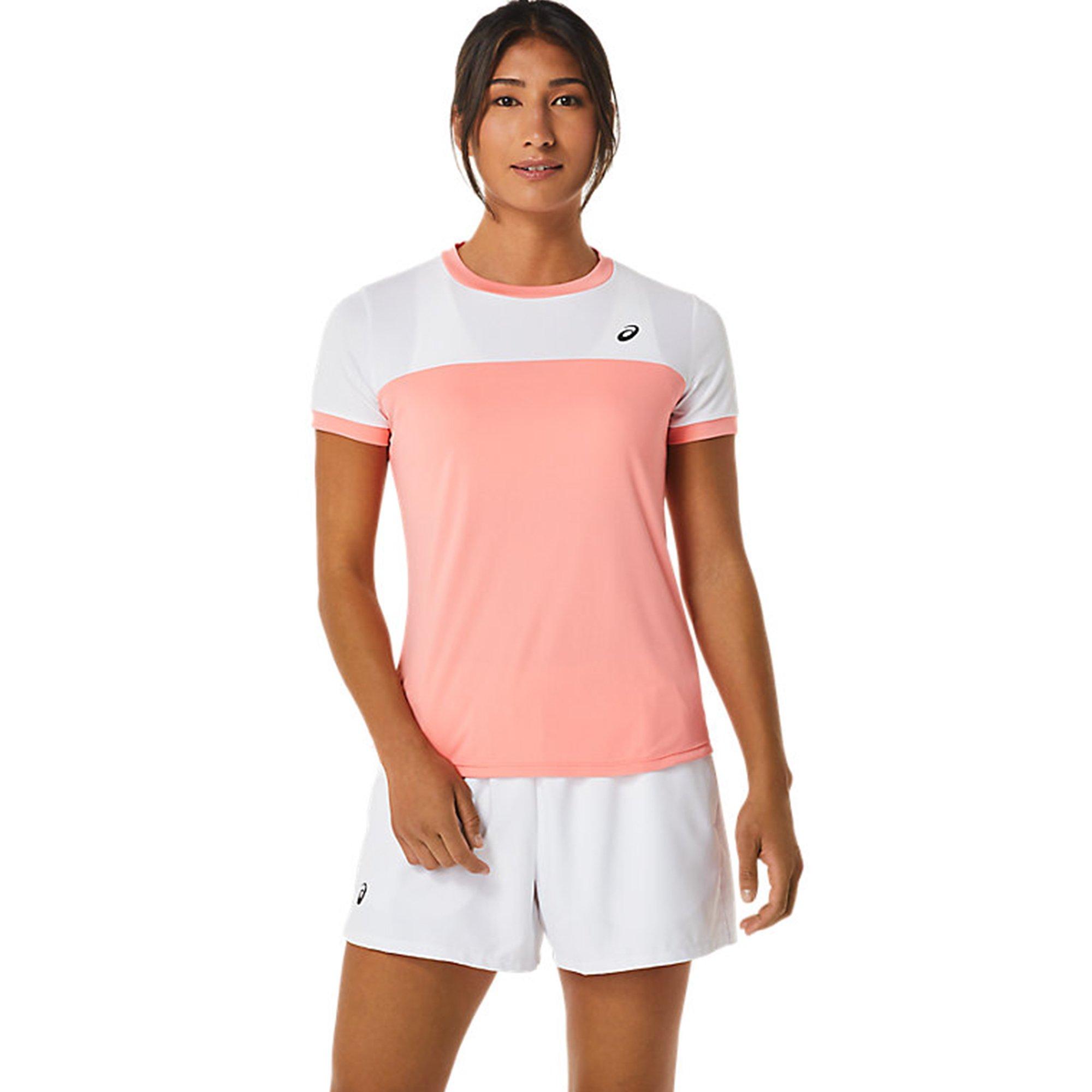 Guava/Br White - Asics - WOMEN COURT Short Sleeves Top - 4