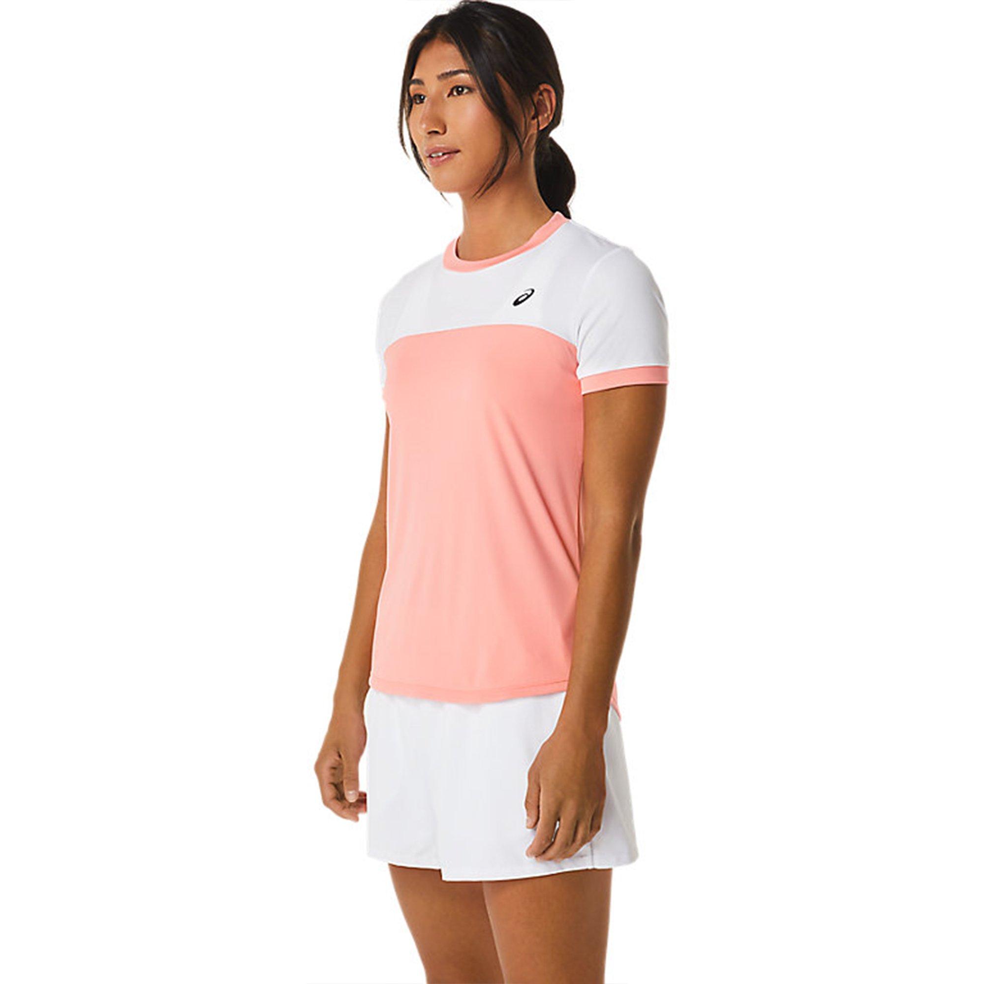 Guava/Br White - Asics - WOMEN COURT Short Sleeves Top - 5