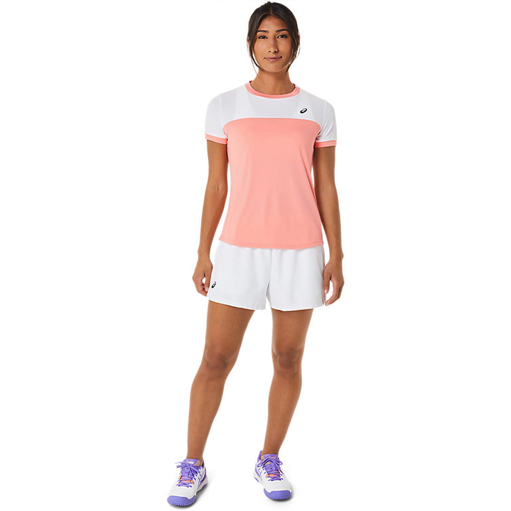 Guava/Br White - Asics - WOMEN COURT Short Sleeves Top - 6