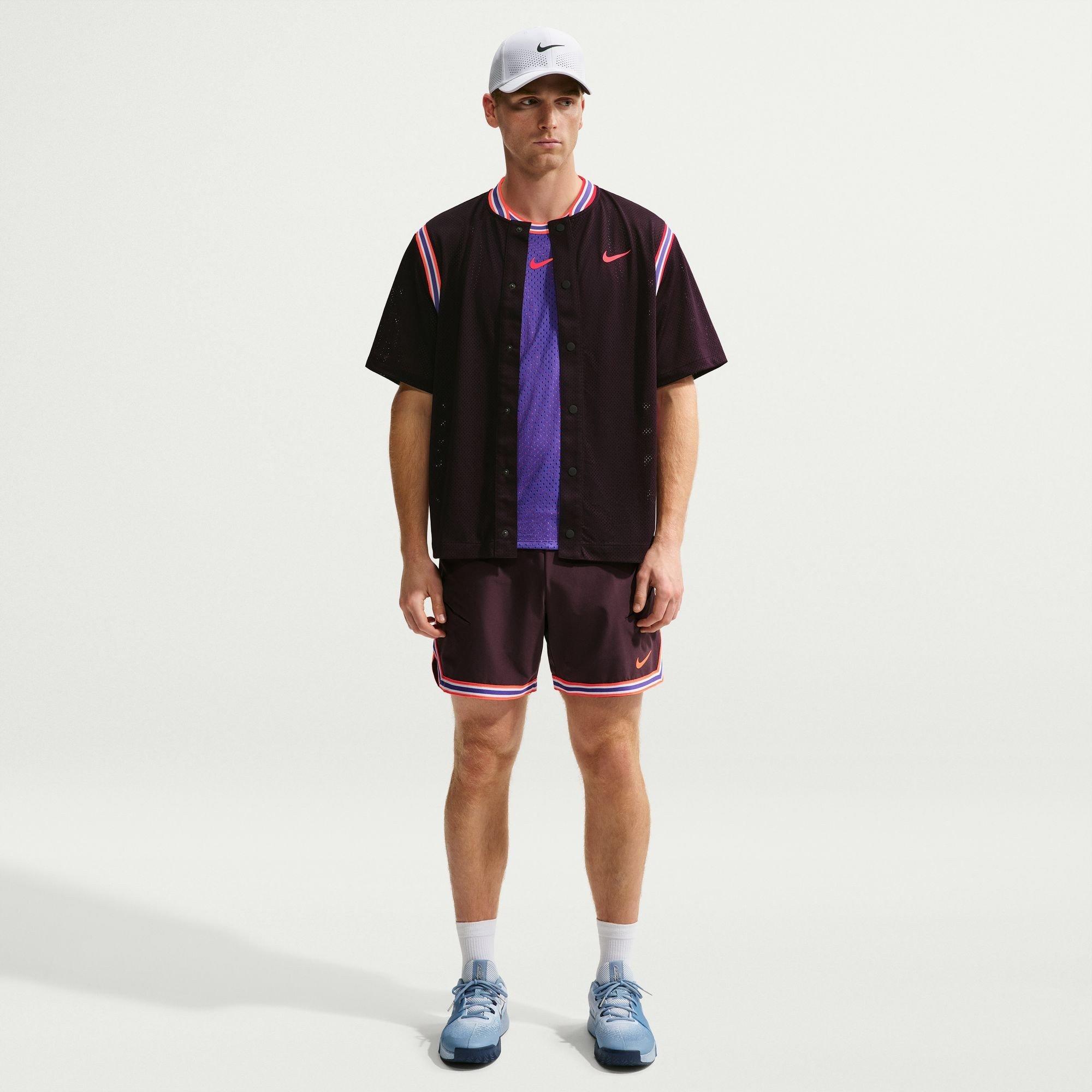 Ash/Crimson - Nike - Men's Slam USO Short Sleeve Performance T-Shirt - 4