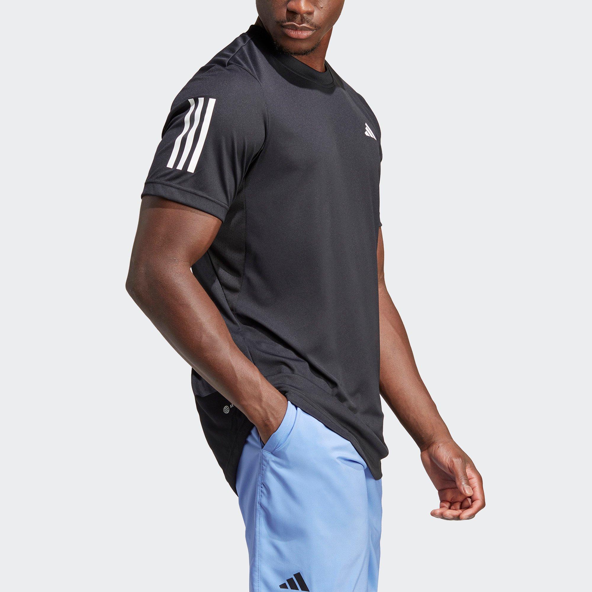 Black - adidas - Club Tennis Three Stripes Mens Performance T Shirt - 2