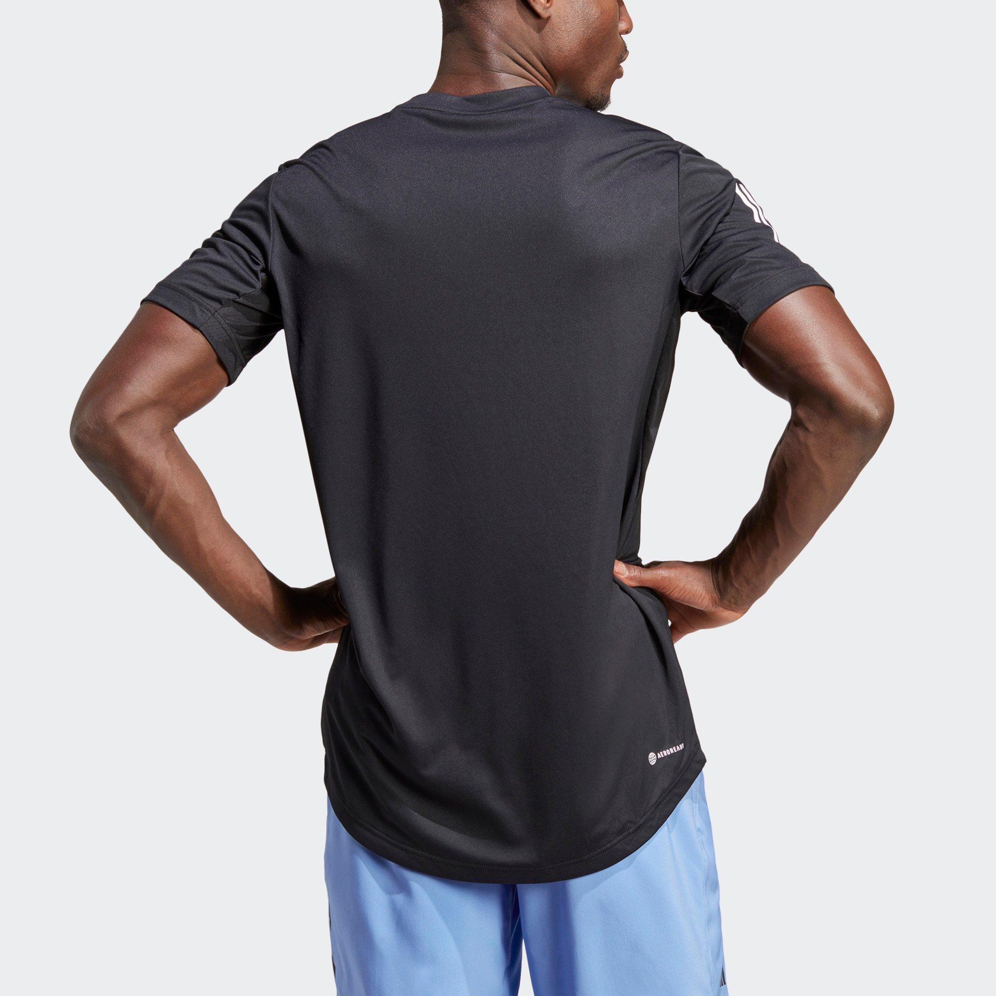 Black - adidas - Club Tennis Three Stripes Mens Performance T Shirt - 3
