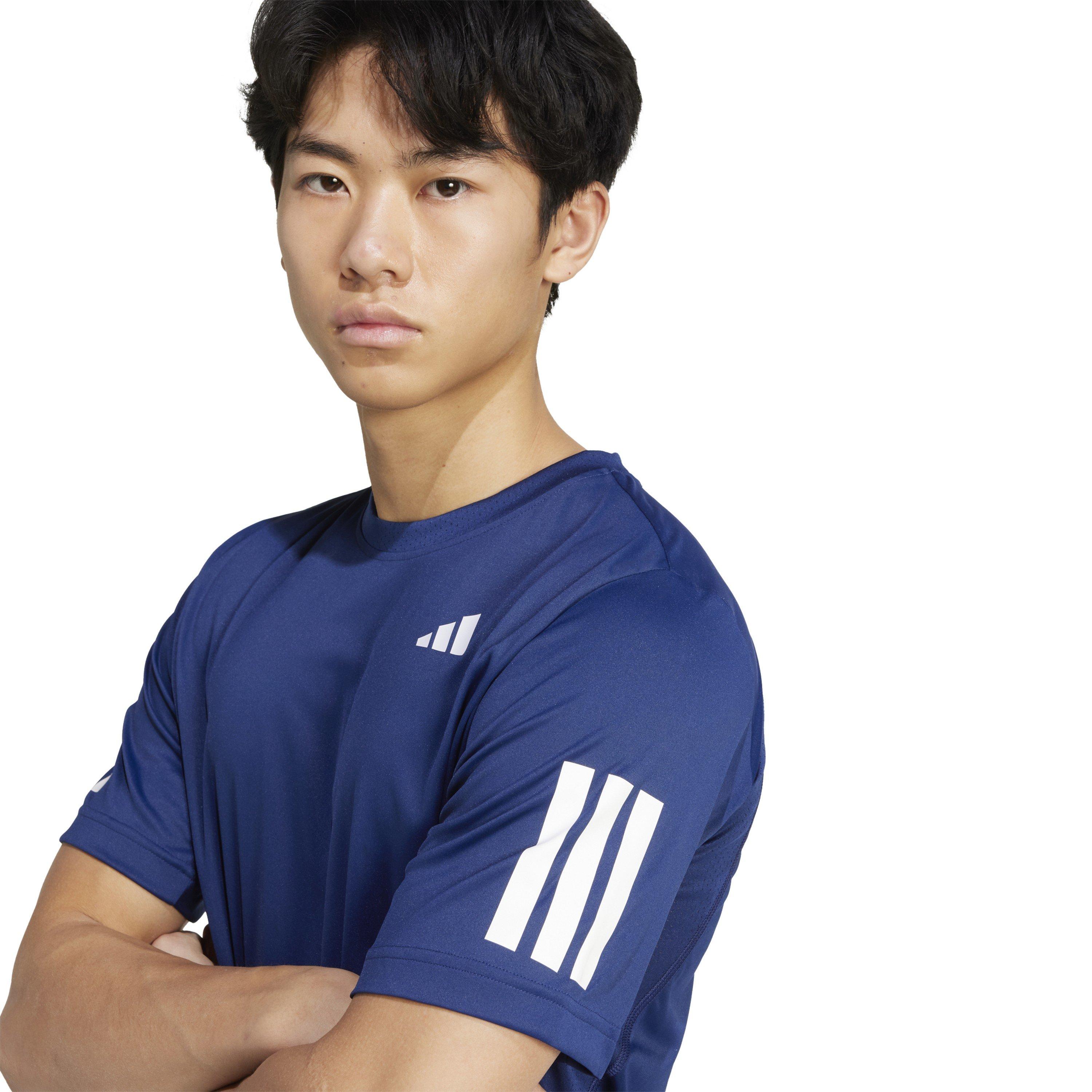 Dark Blue - adidas - Club Tennis Three Stripes Mens Performance T Shirt - 5
