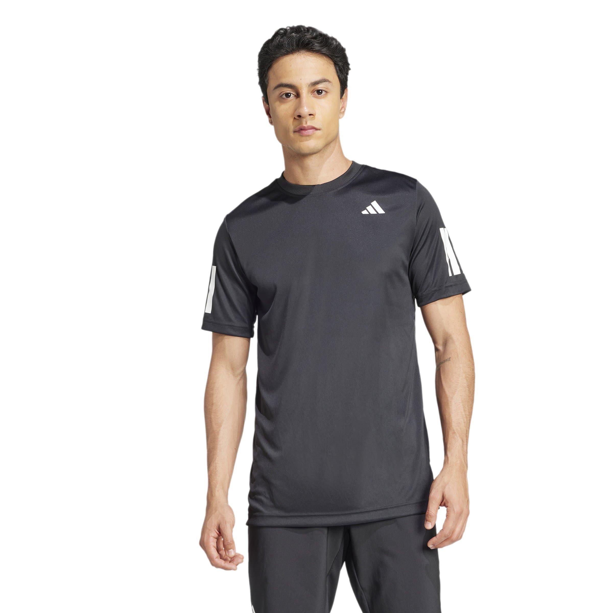 Black - adidas - Club Tennis Three Stripes Mens Performance T Shirt - 3