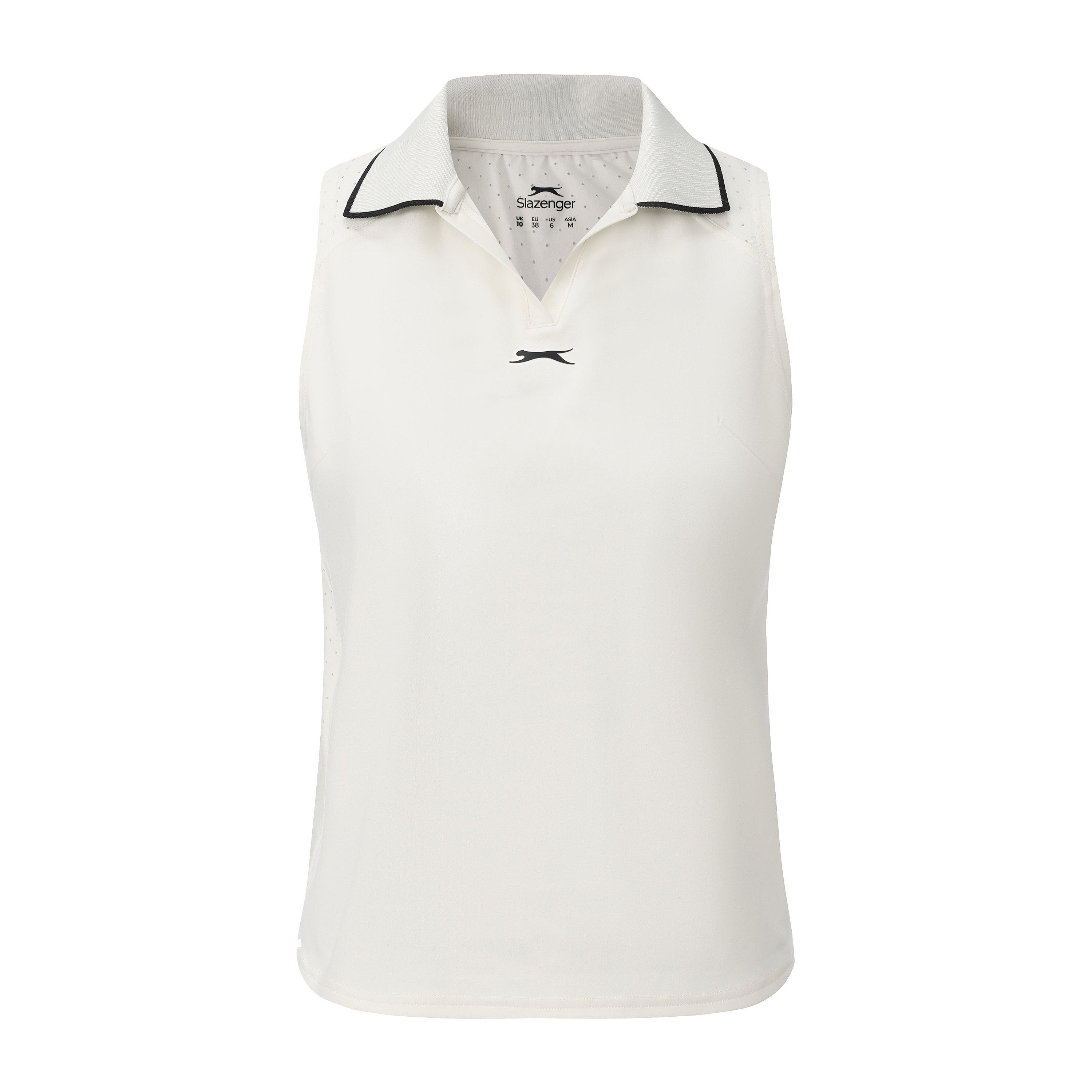 White - Slazenger - Women's Sleeveless Polo Neck Performance Vest - 1