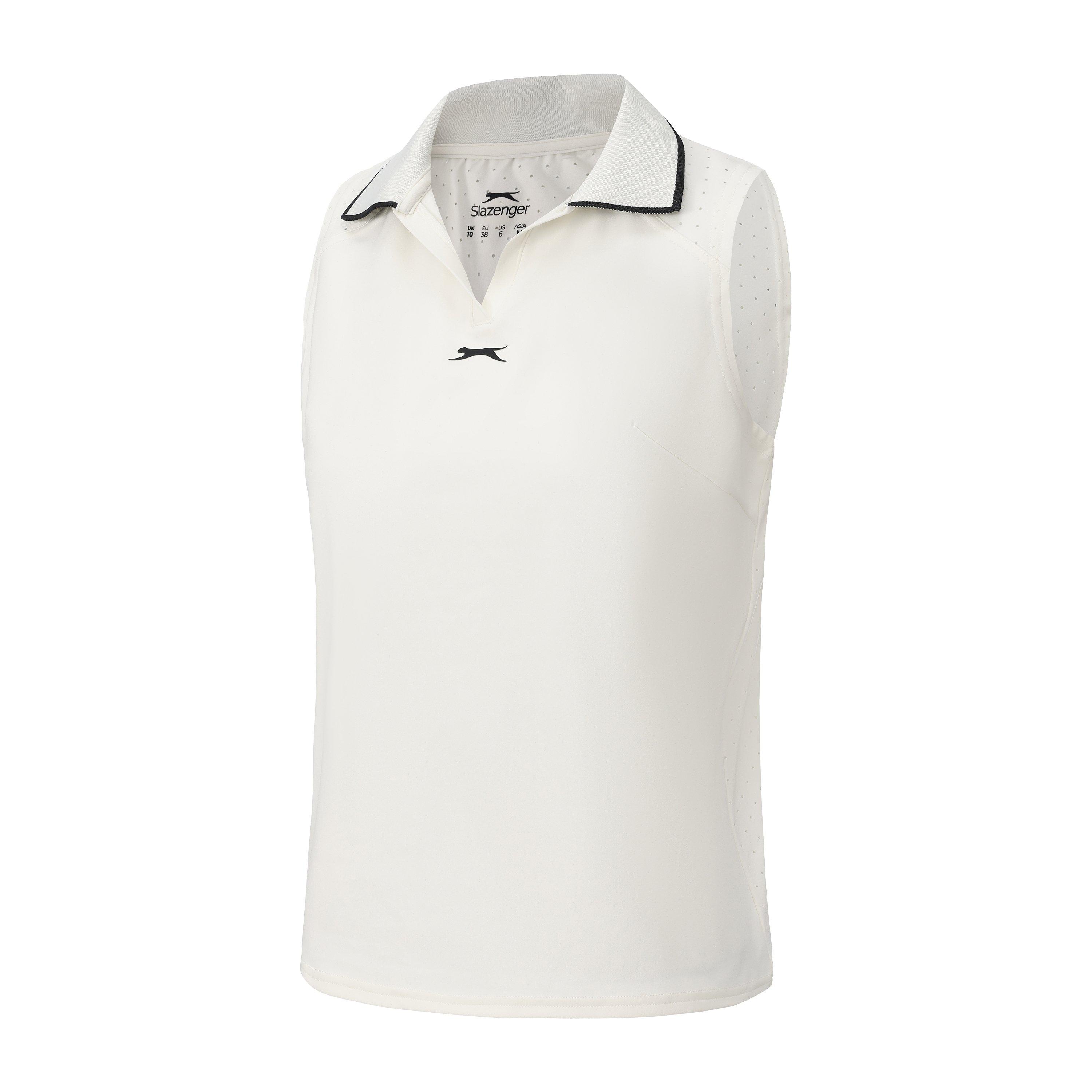 White - Slazenger - Women's Sleeveless Polo Neck Performance Vest - 2