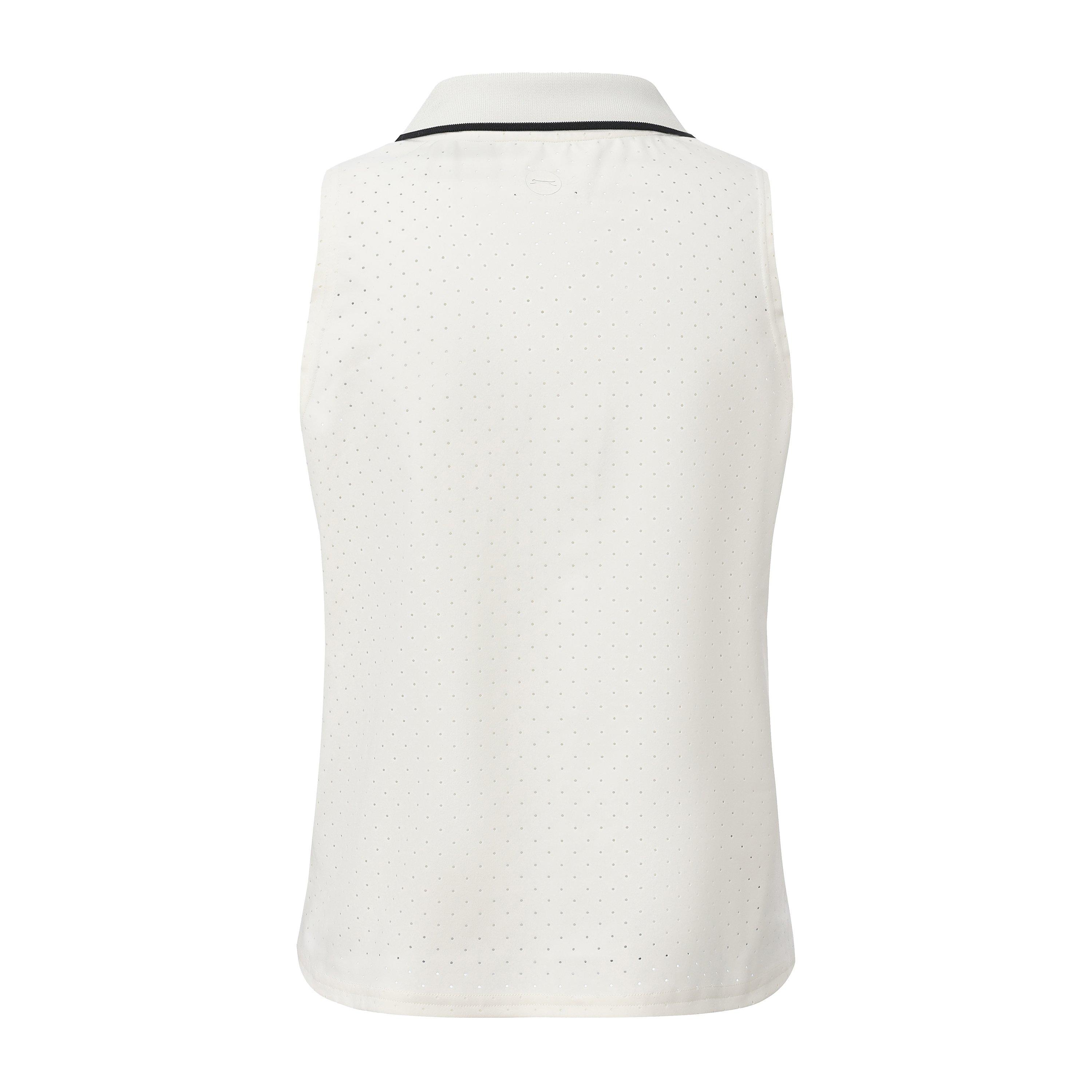 White - Slazenger - Women's Sleeveless Polo Neck Performance Vest - 3