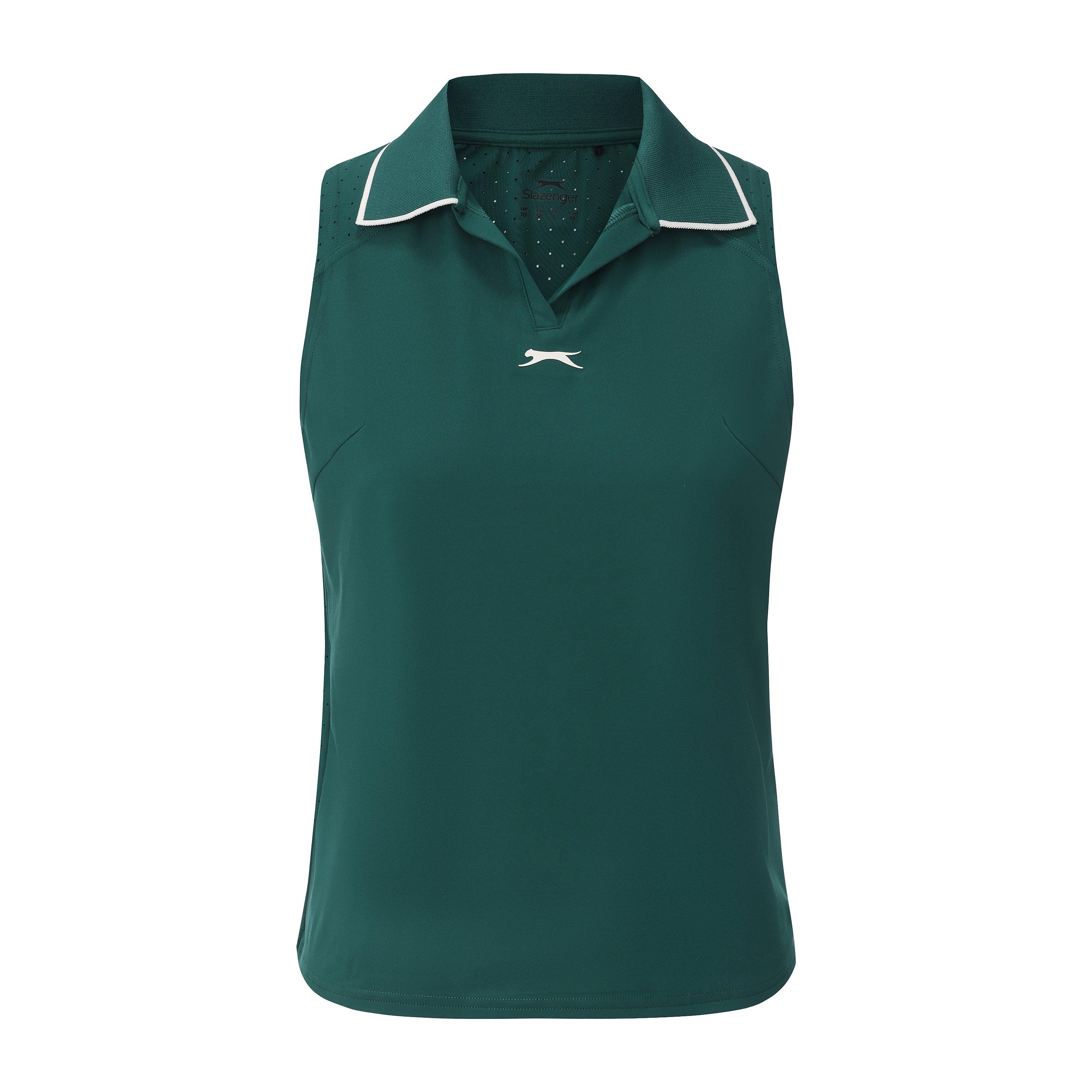 Slazenger Women's Sleeveless Polo Neck Performance Vest - Green - 8 (36)