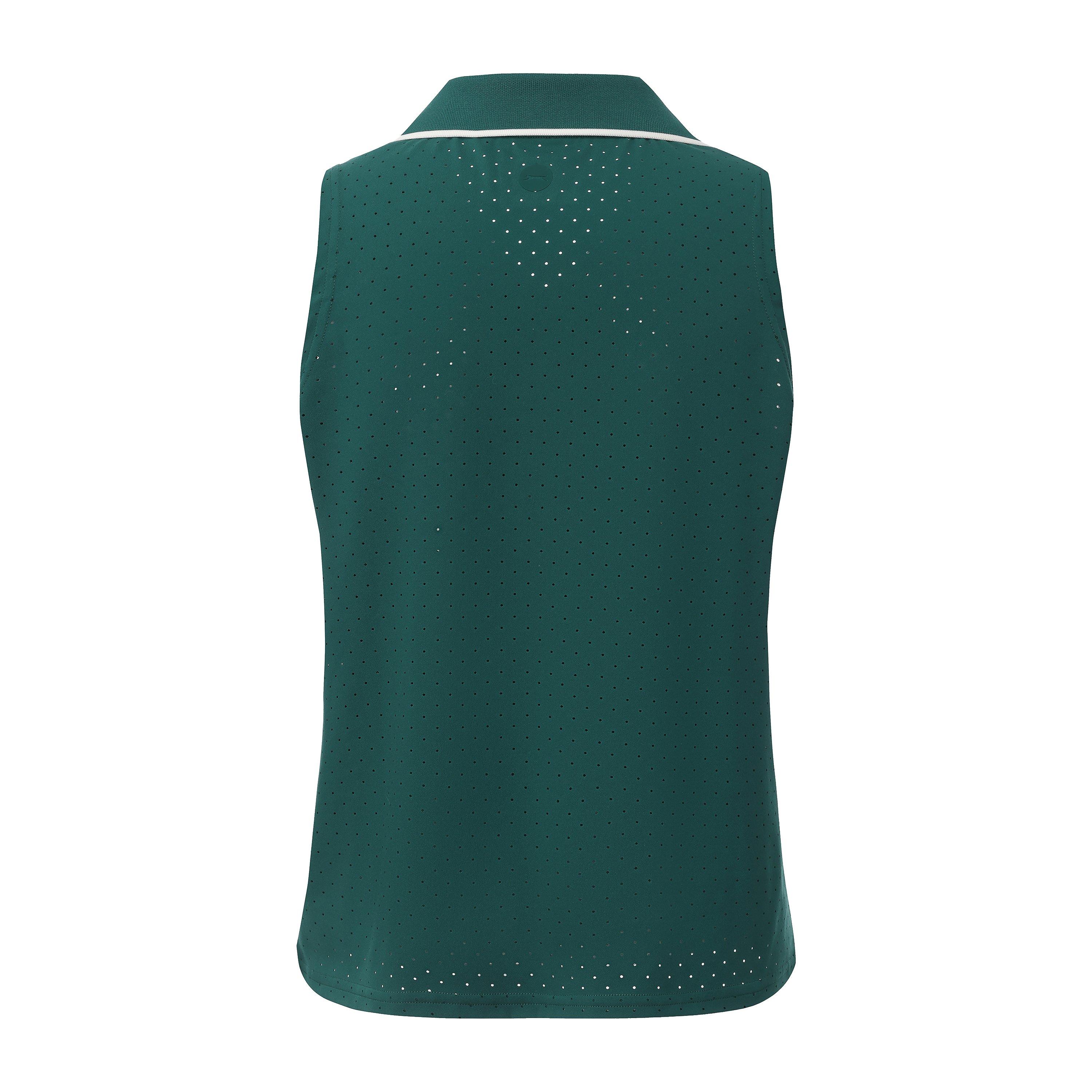 Green - Slazenger - Women's Sleeveless Polo Neck Performance Vest - 3