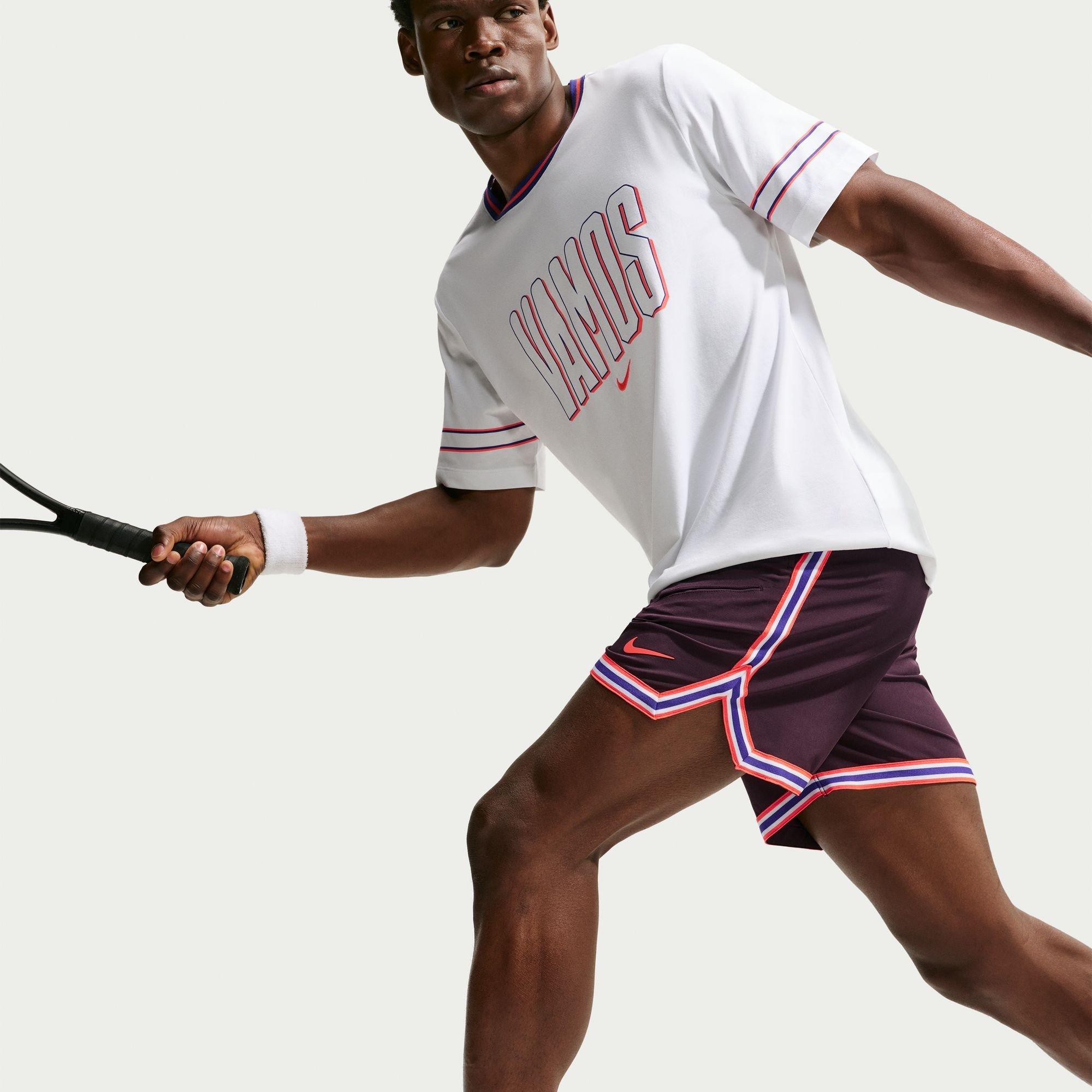 Ash/Crimson - Nike - Men's Slam Tennis Shorts - 3