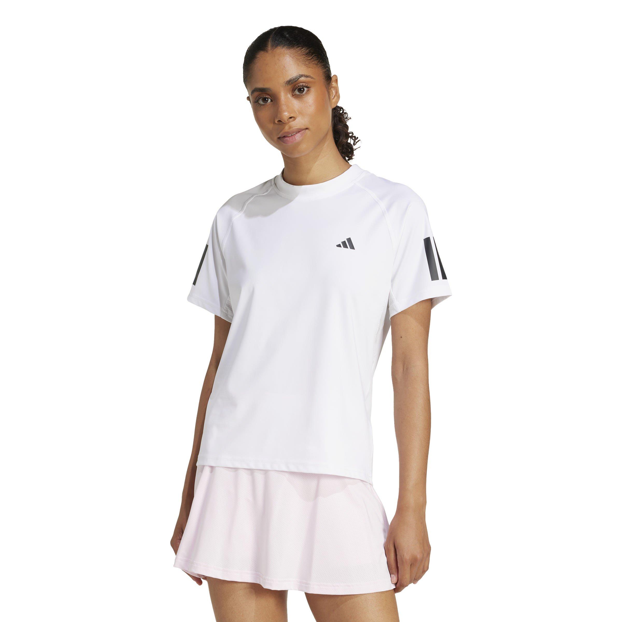 Branco - adidas - Club 3-Stripes Tennis Climacool T-Shirt Womens - 3