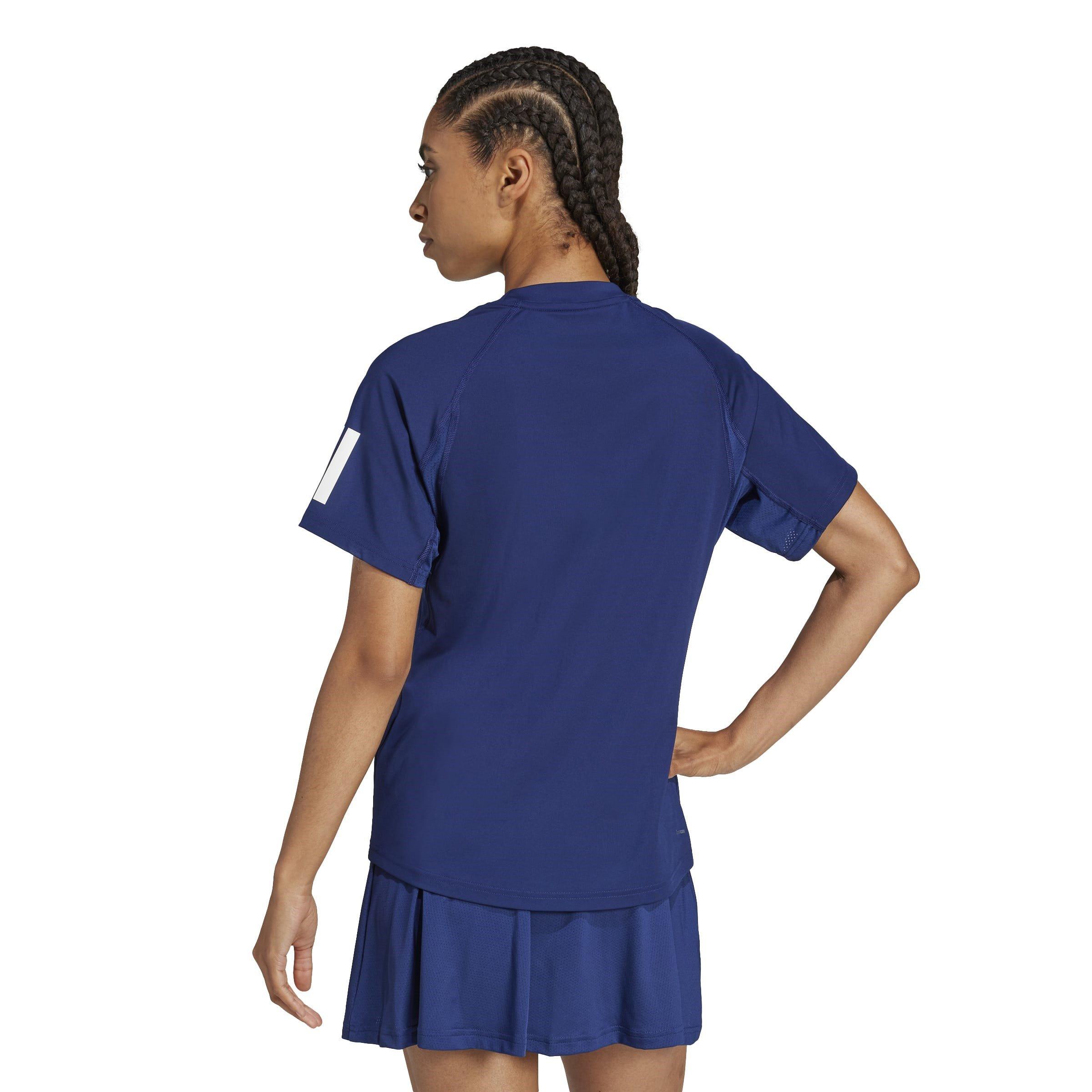 Dark Blue - adidas - Club 3-Stripes Tennis Climacool T-Shirt Womens - 4