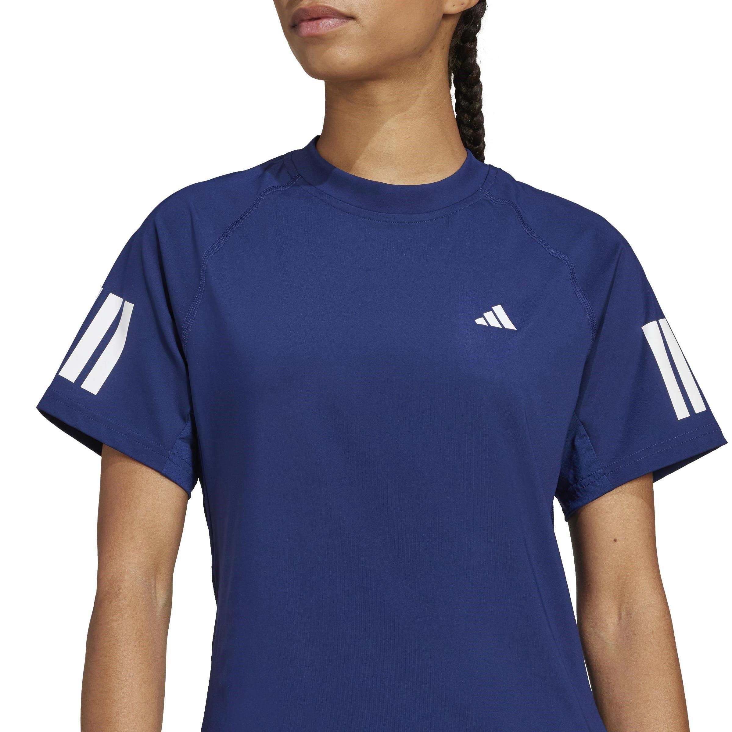 Dark Blue - adidas - Club 3-Stripes Tennis Climacool T-Shirt Womens - 5