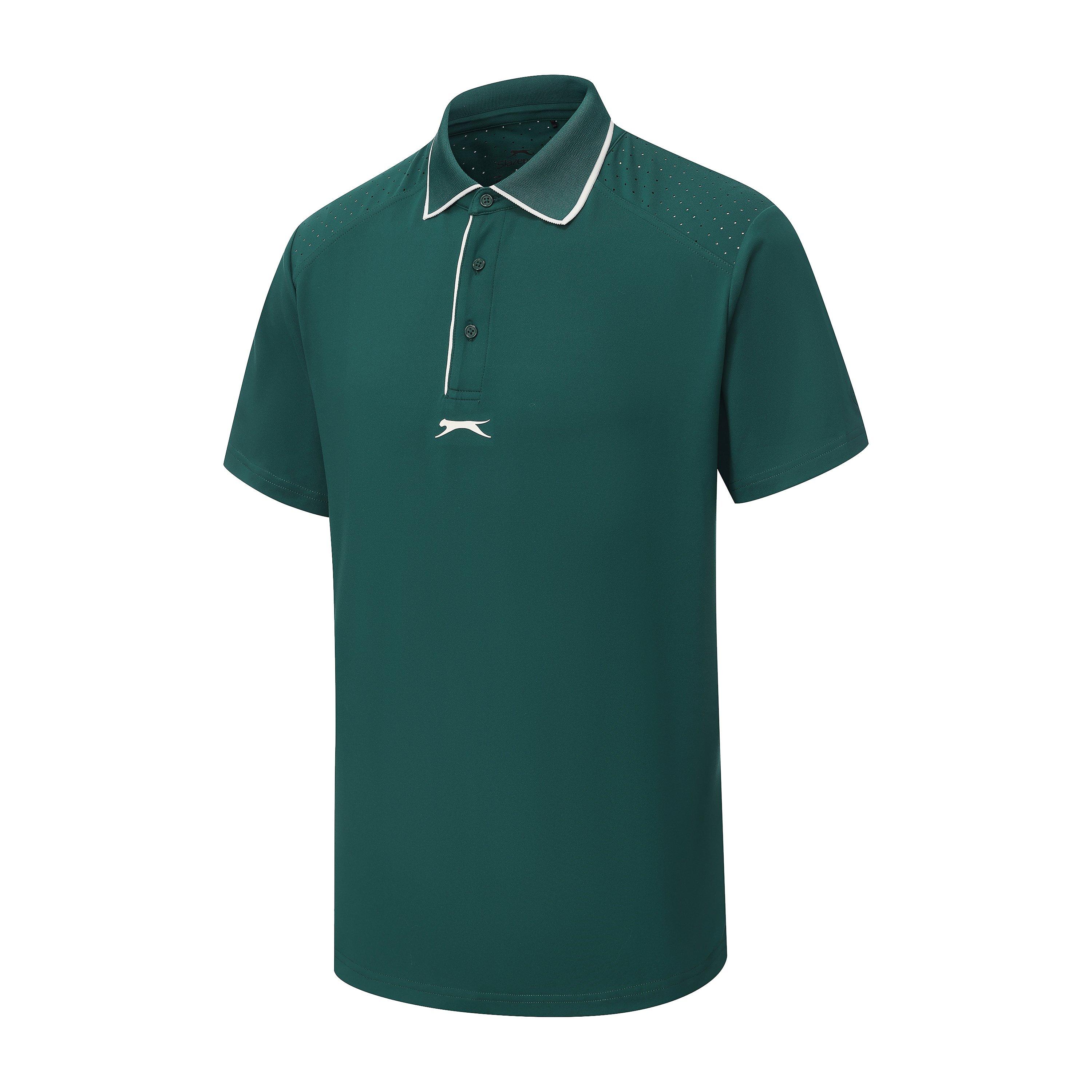 Green - Slazenger - Men's Tennis Short Sleeve Performance Polo Shirt - 2