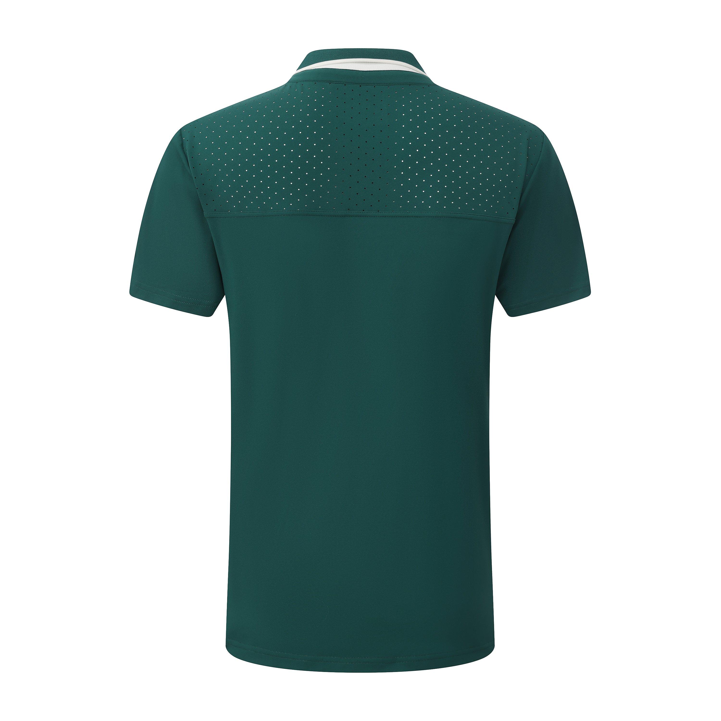Green - Slazenger - Men's Tennis Short Sleeve Performance Polo Shirt - 3