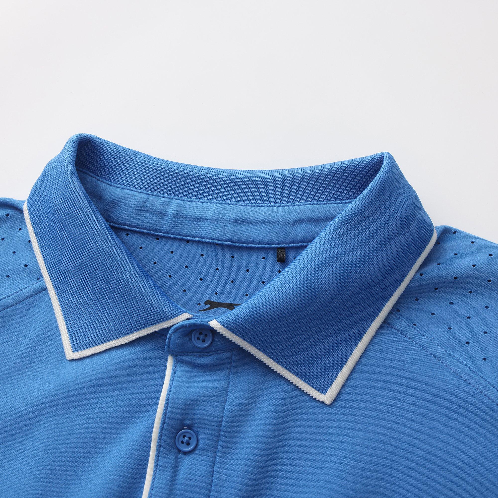 Blå - Slazenger - Men's Tennis Short Sleeve Performance Polo Shirt - 4