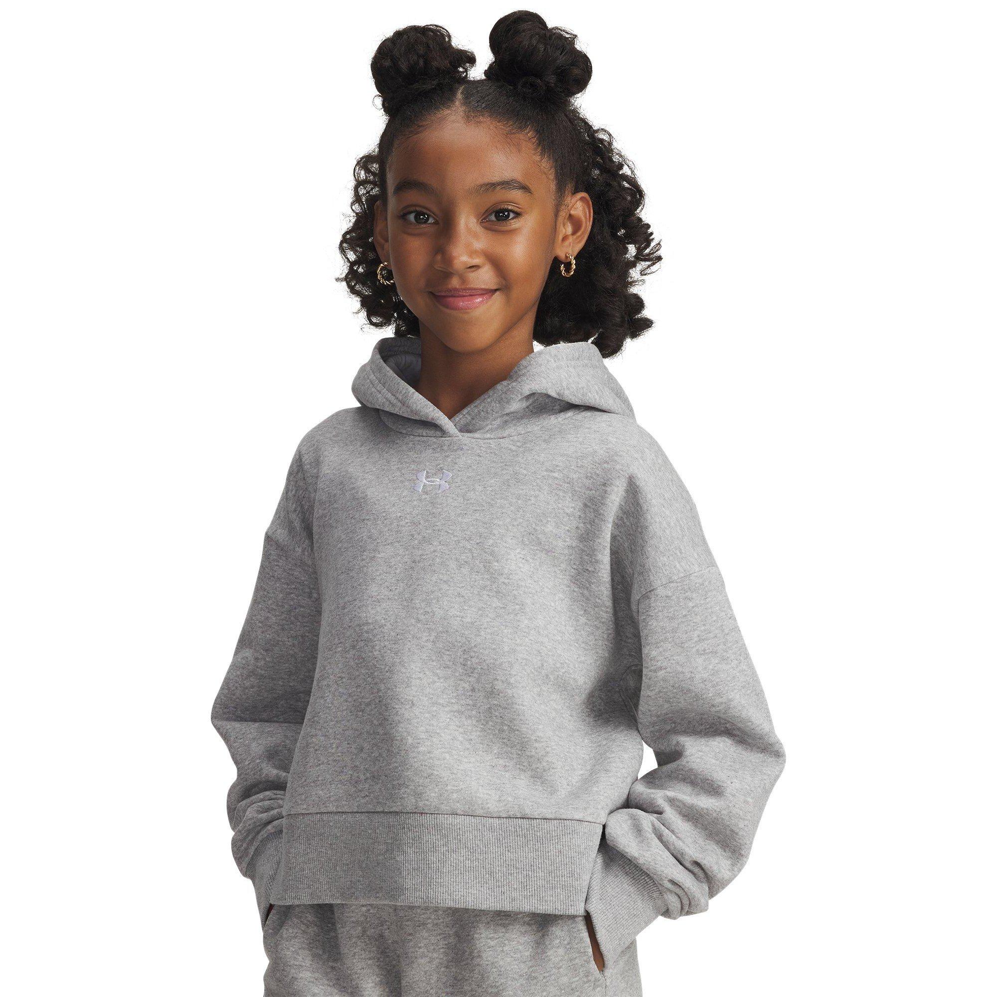 Grijs - Under Armour - Under Armour Ua Rival Fleece Crop Hoodie Hoody Girls - 3