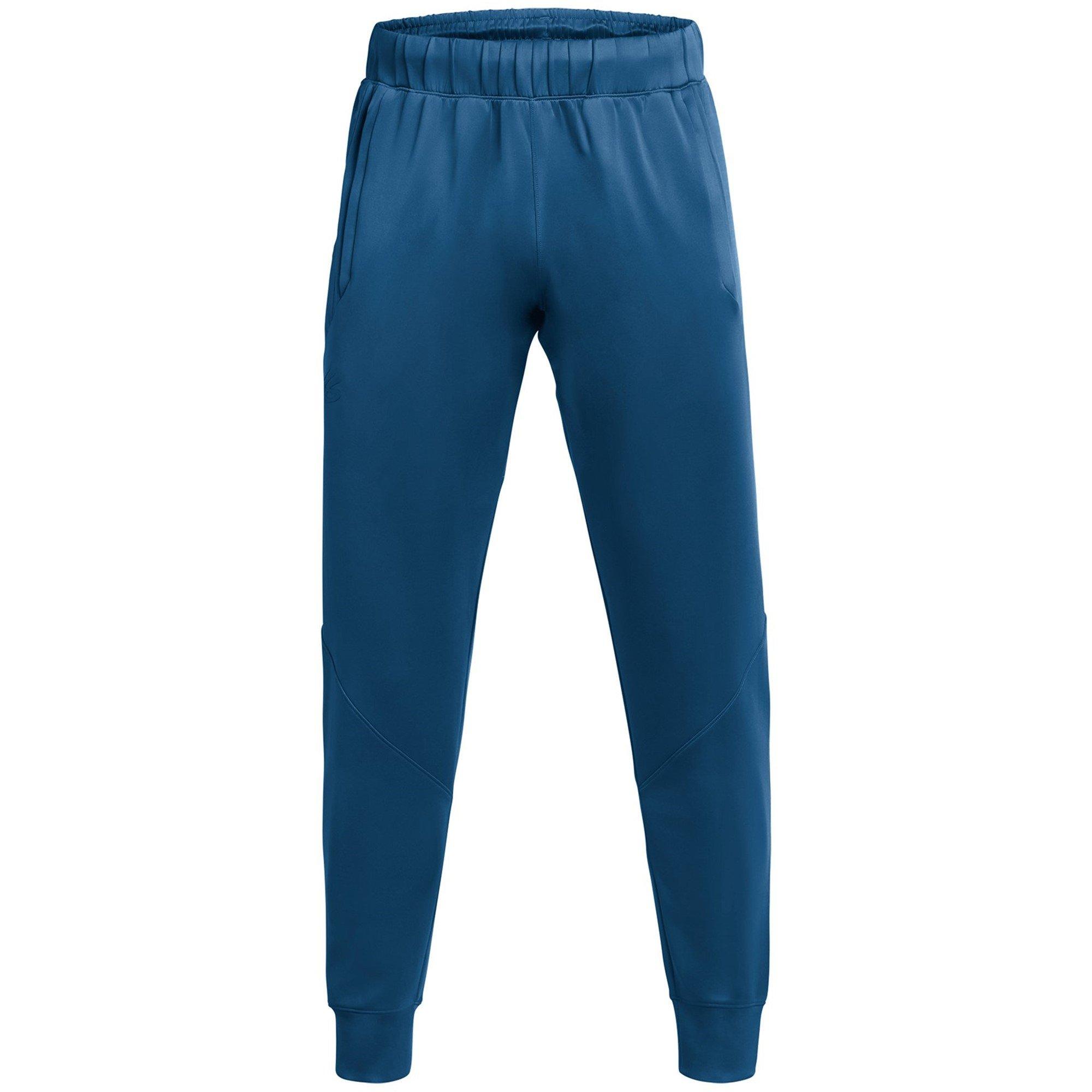 Blue - Under Armour - Men's Curry Knitted Performance Tracksuit Bottoms - 1