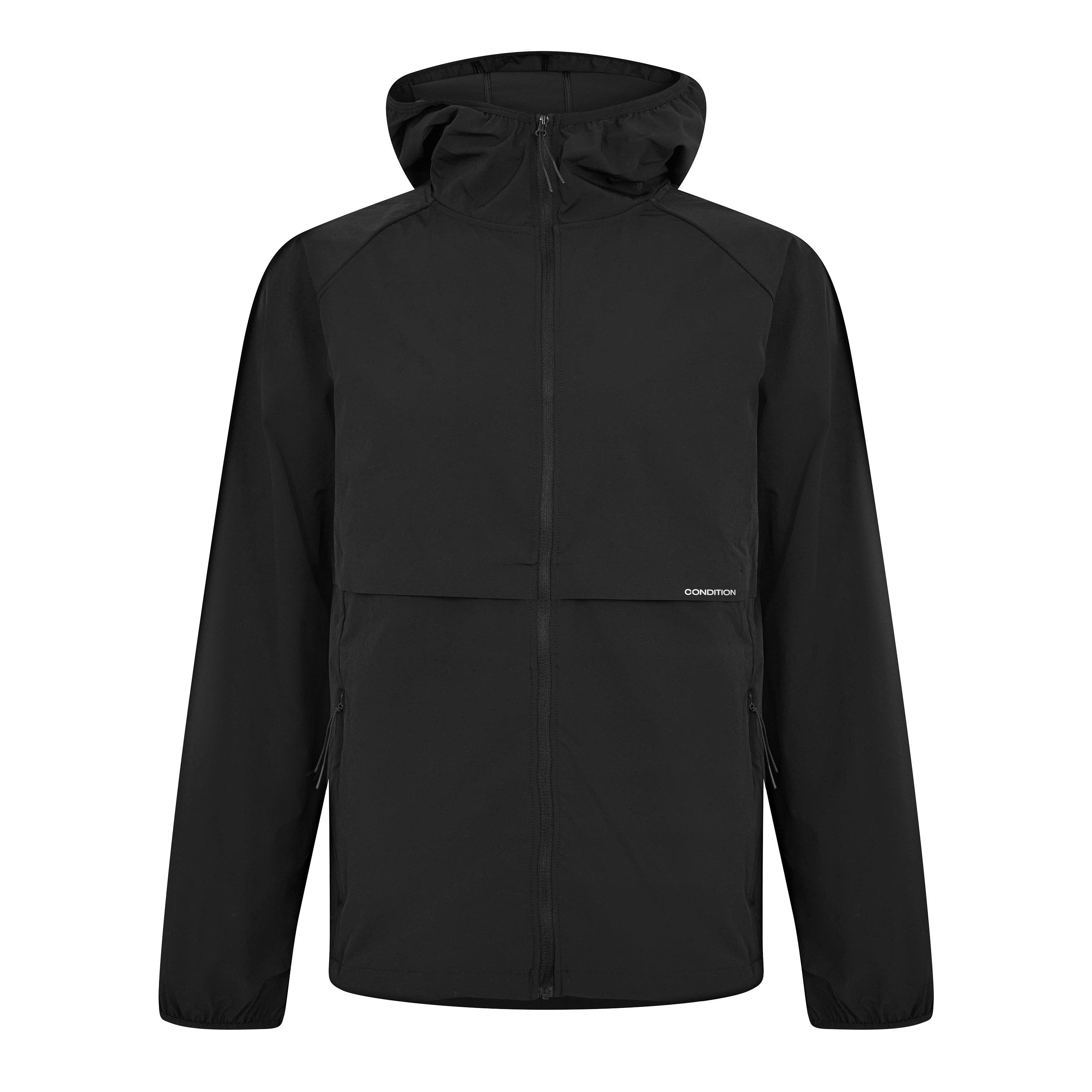 Condition Men's Everyday Windbreaker Performance Tracksuit Top - Black - X Large