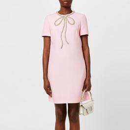 Valentino Crepe Couture Embroidered Mini Dress