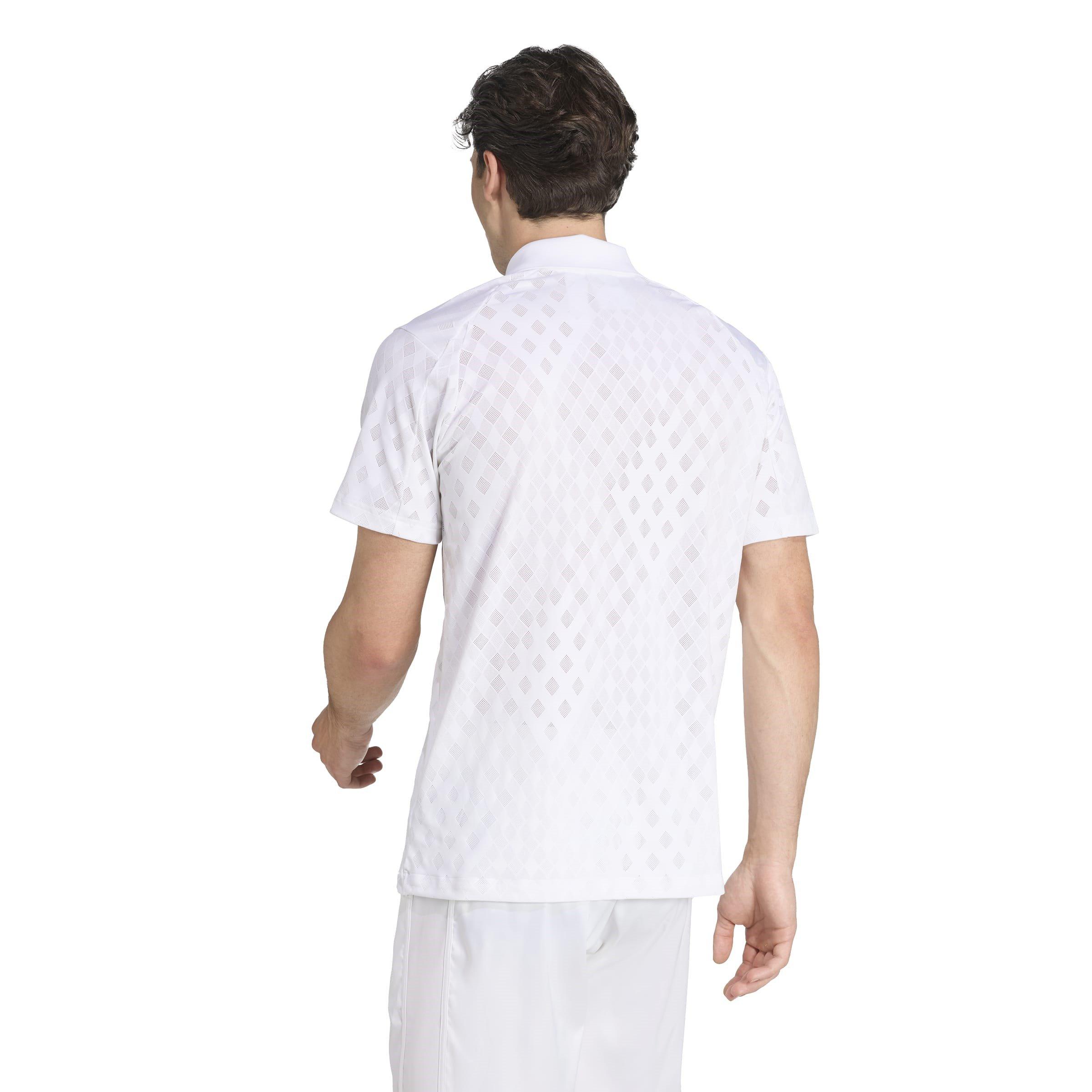 White - adidas - Climacool+ FreeLift Pro Tennis Polo Shirt Mens - 4