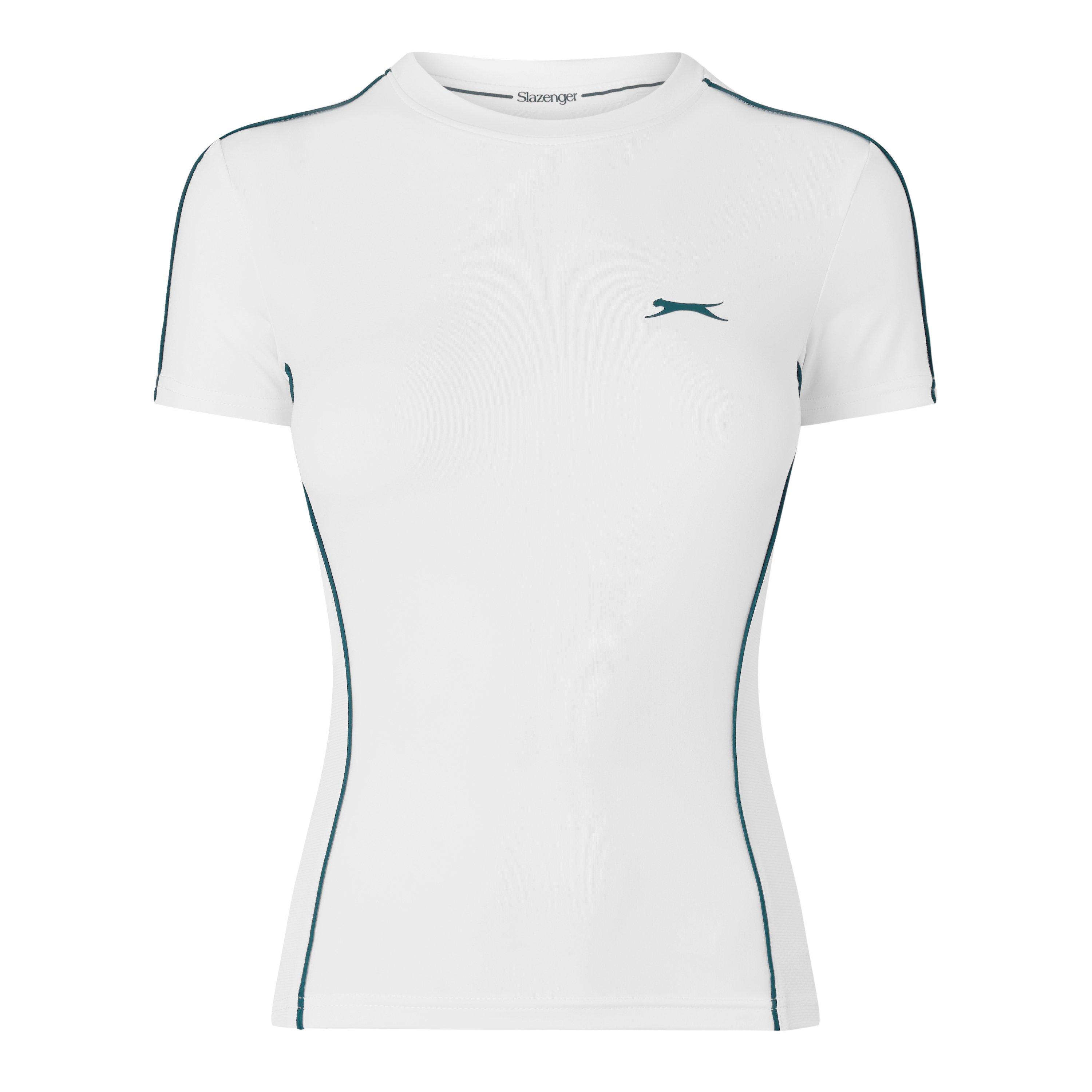 White - Slazenger - Tech Contrast Detail Tennis Tee - 1