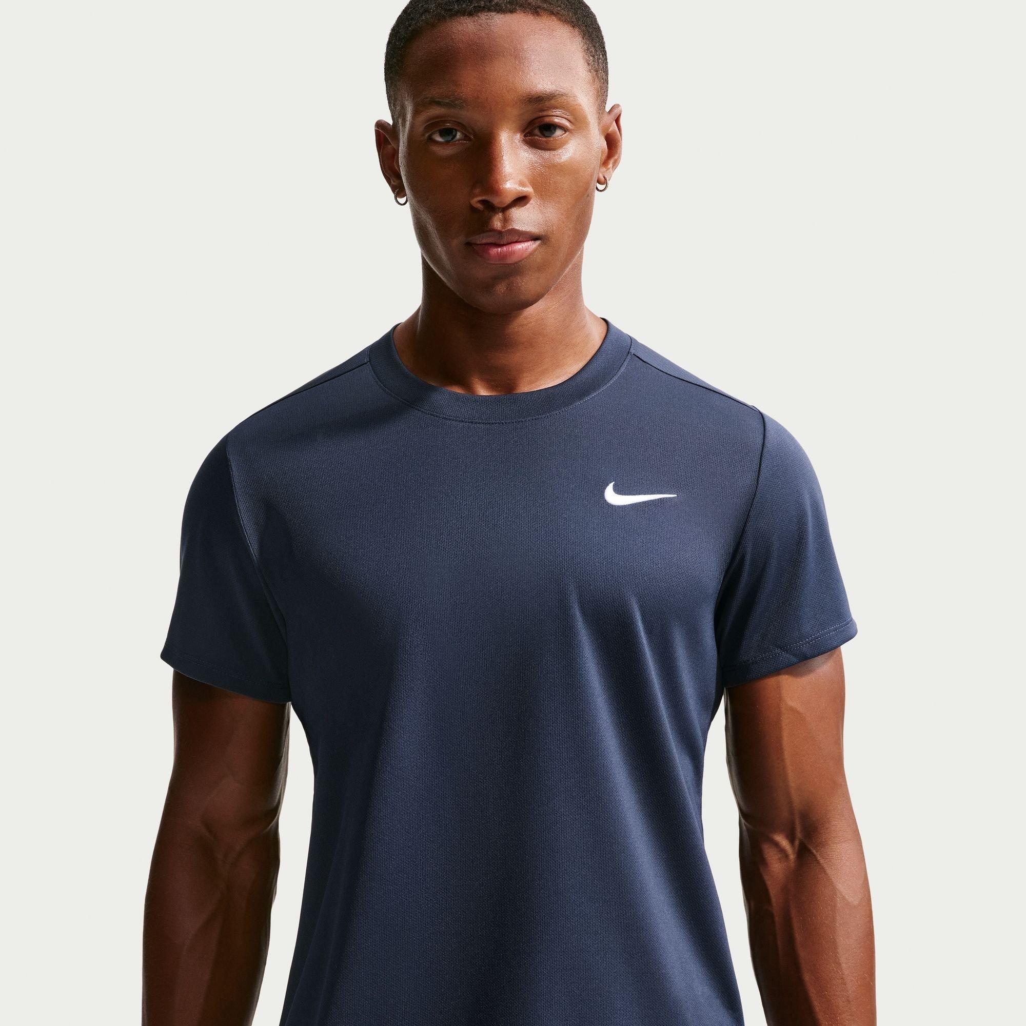Nike Men's Court Victory Tennis Shirt - Obsidian/White - XL
