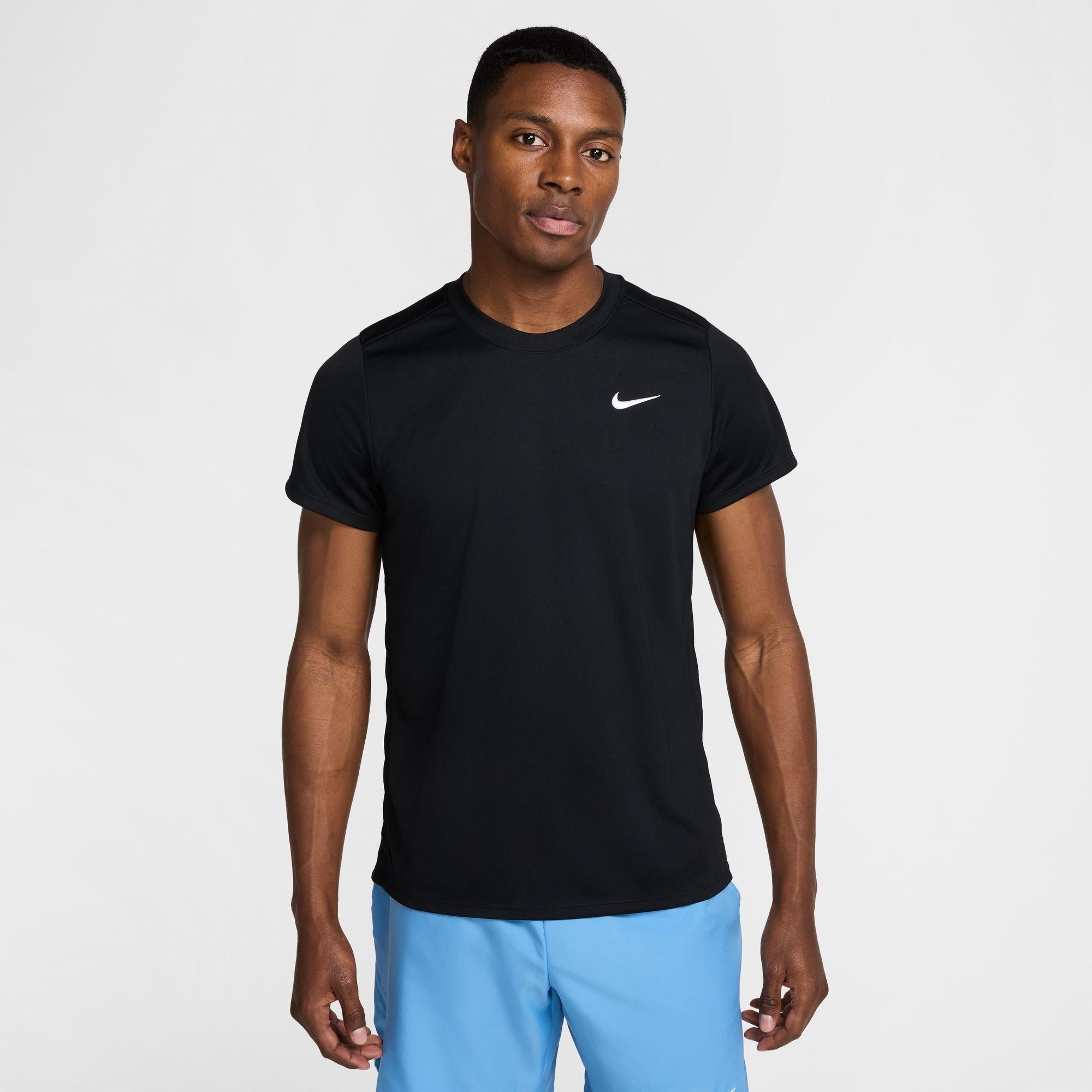 Nike Men's Court Victory Tennis Shirt - Black/White - XL