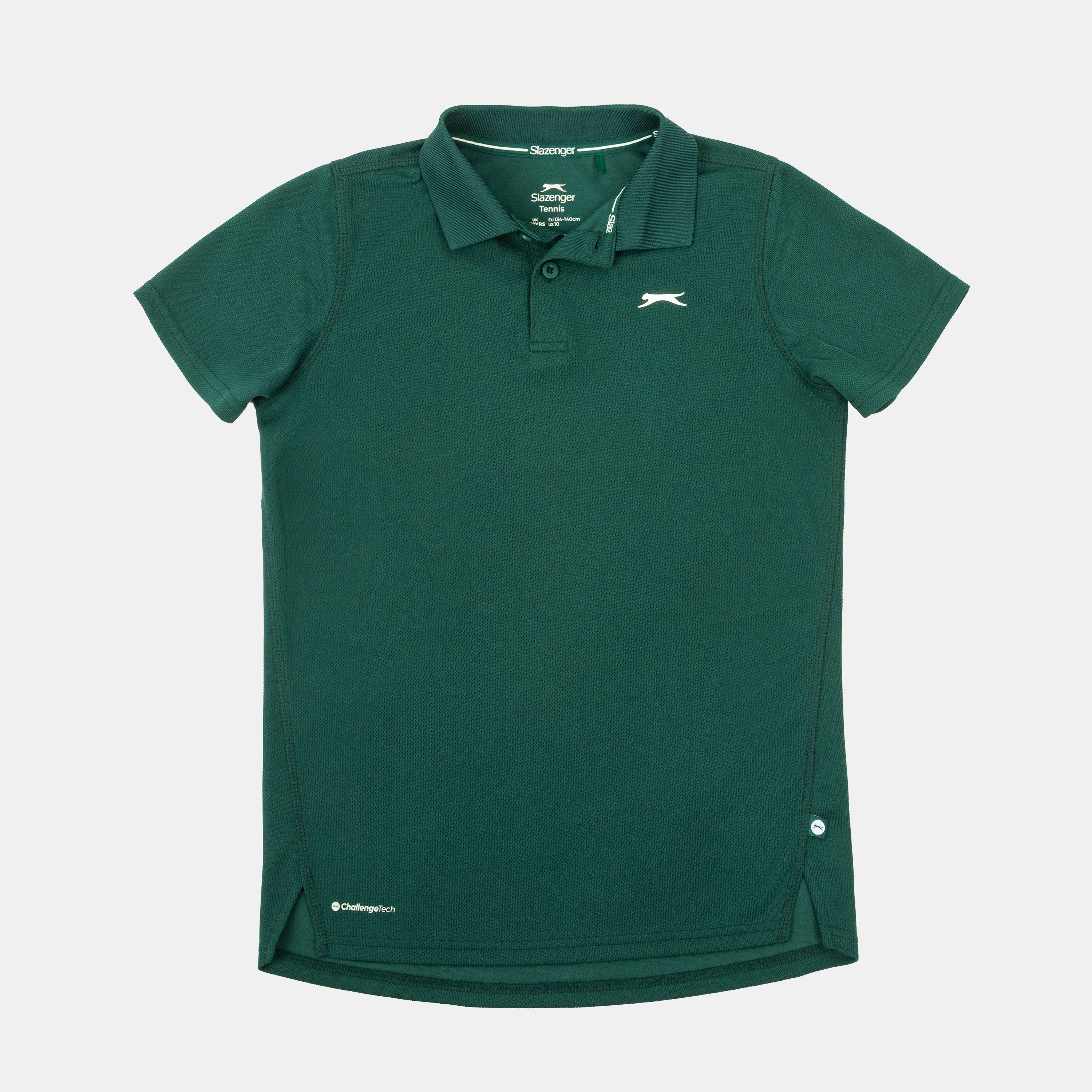 Slazenger Boys Court Polo Shirt Junior - Forest Green - 13 Yrs