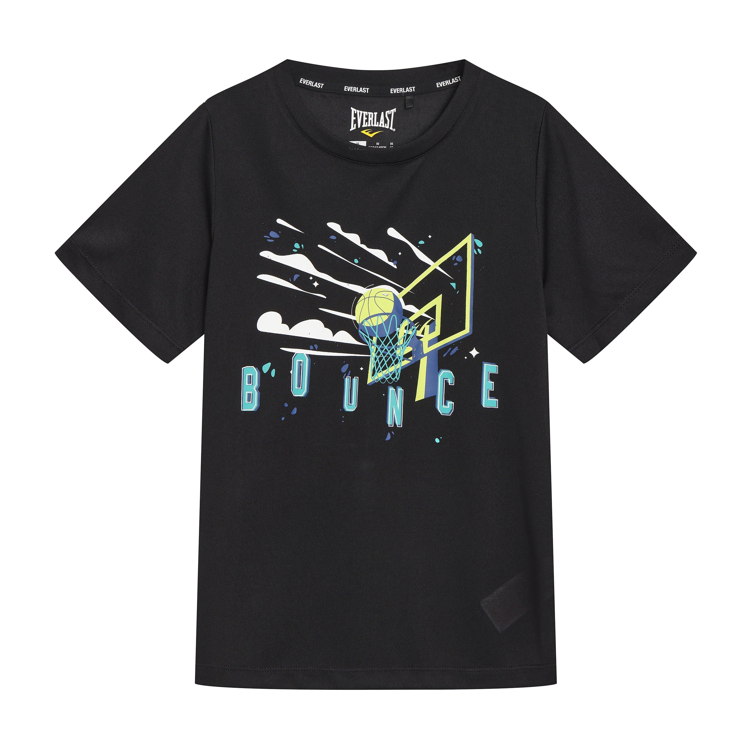 Preto - Everlast - Basketball Short Sleeve Performance T-Shirts Juniors - 4