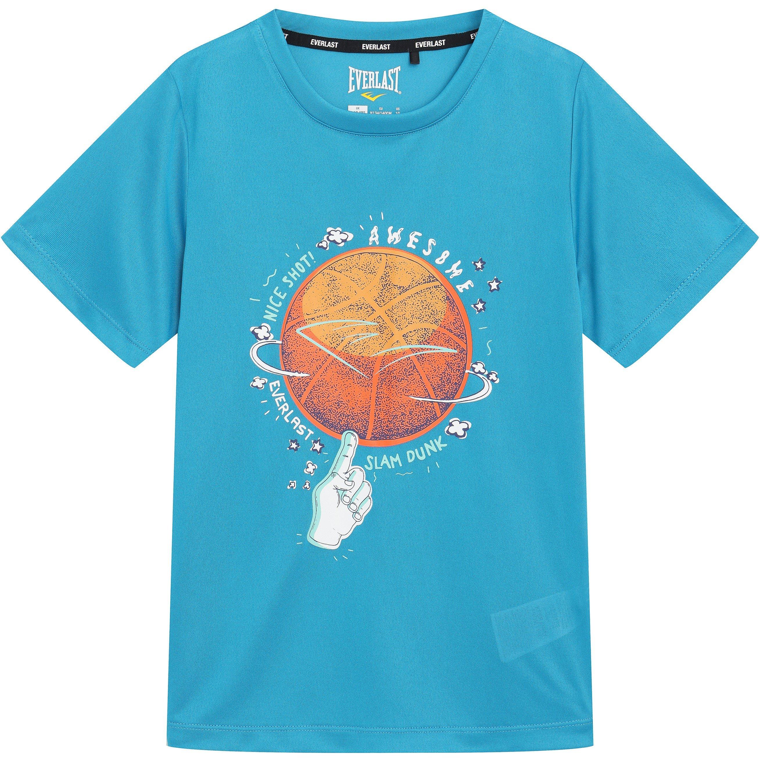 Blauw - Everlast - Basketball Short Sleeve Performance T-Shirts Juniors - 4