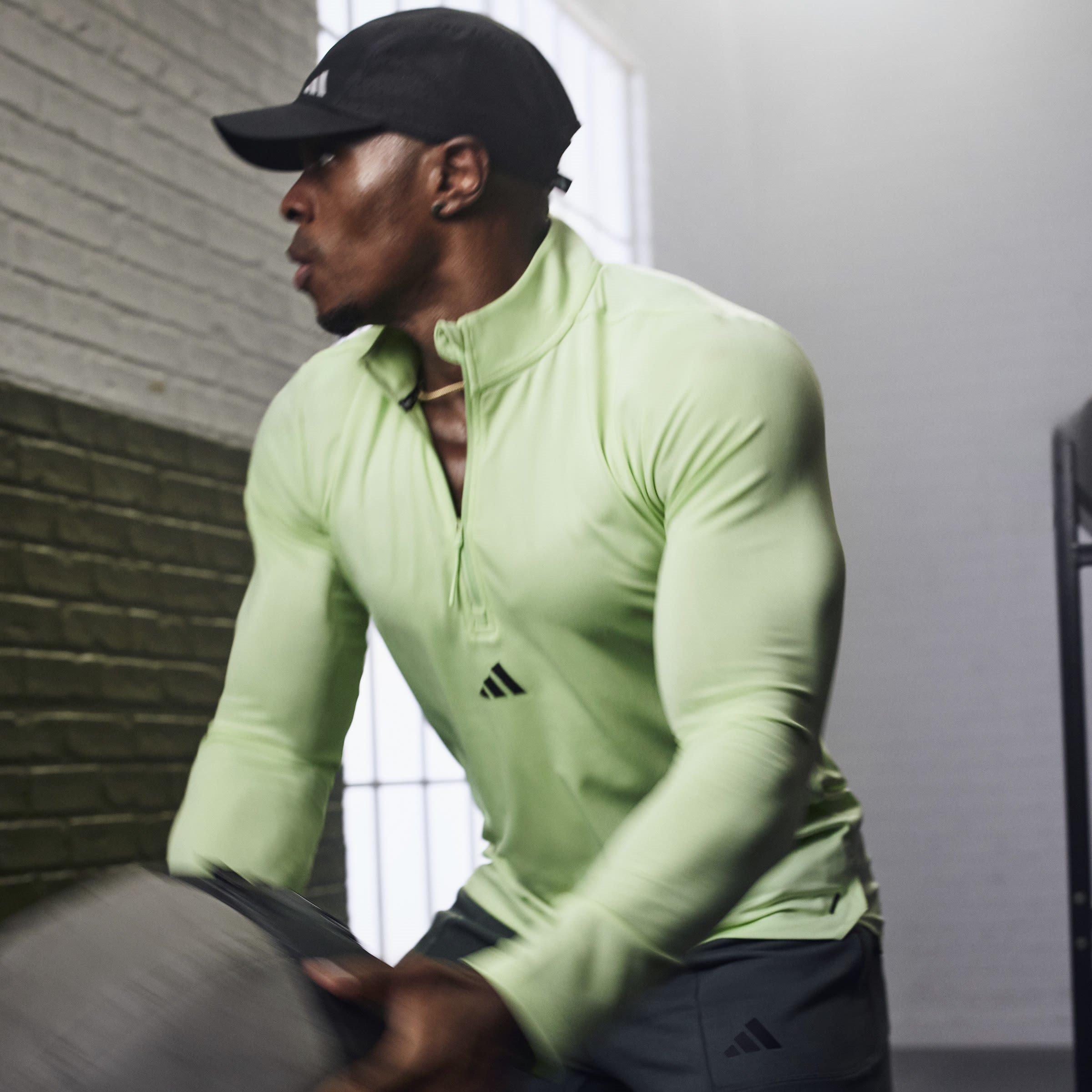 Verde/Negro - adidas - Quarter-Zip Track Top Mens - 12