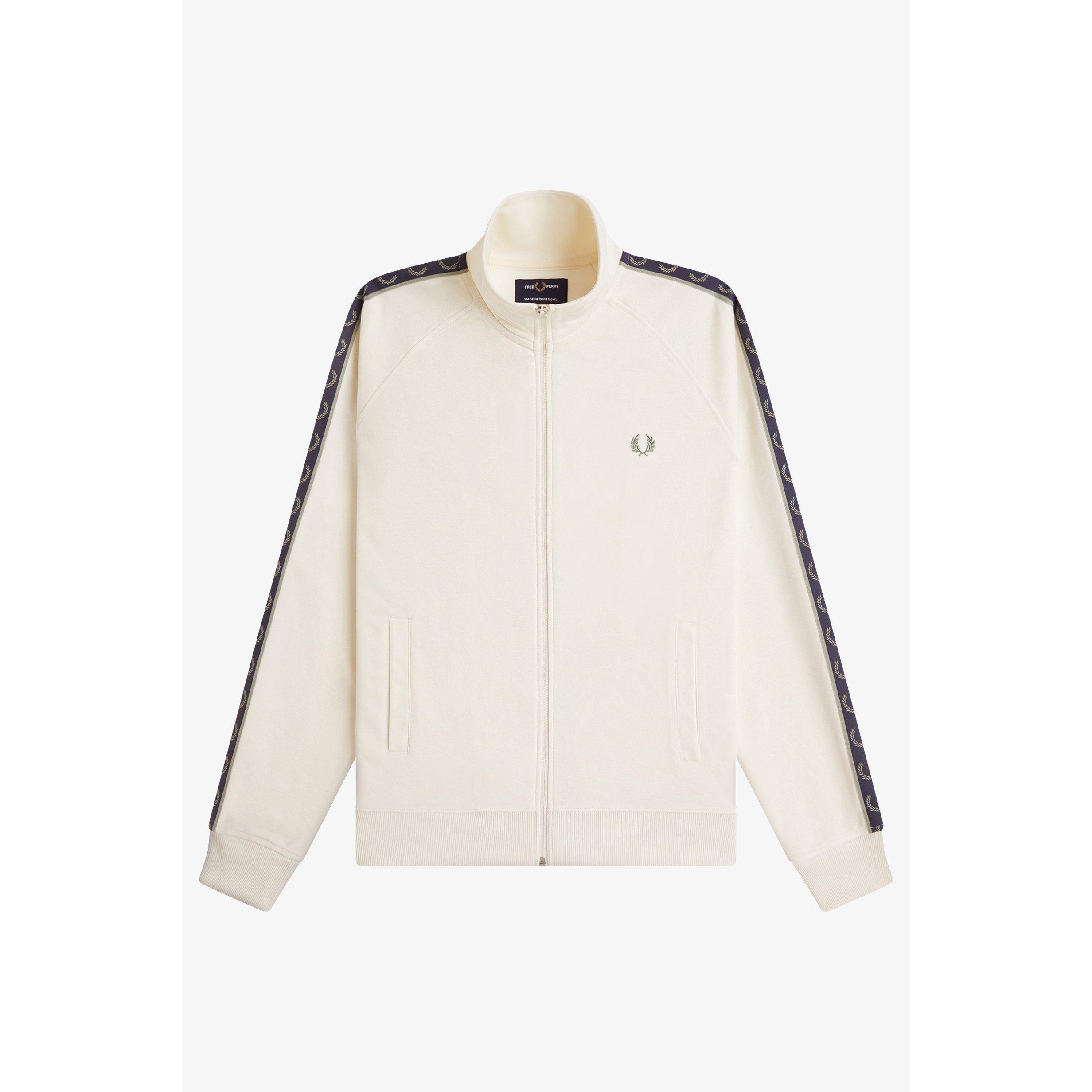 Fred Perry Men's Tape Poly Tracksuit Top - Ecru 170 - M