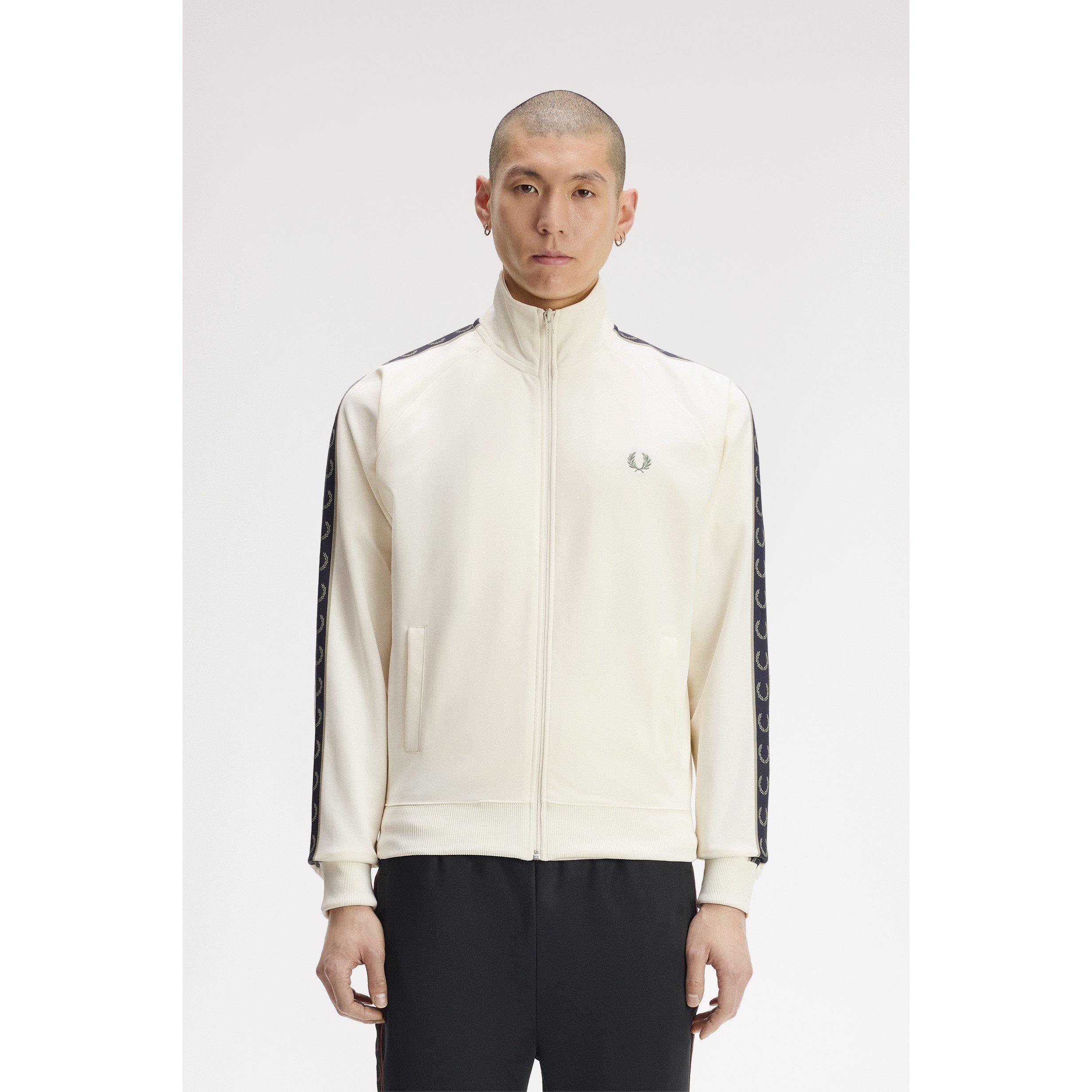 Ecru 170 - Fred Perry - Mens Tape Poly Tracksuit Top - 3