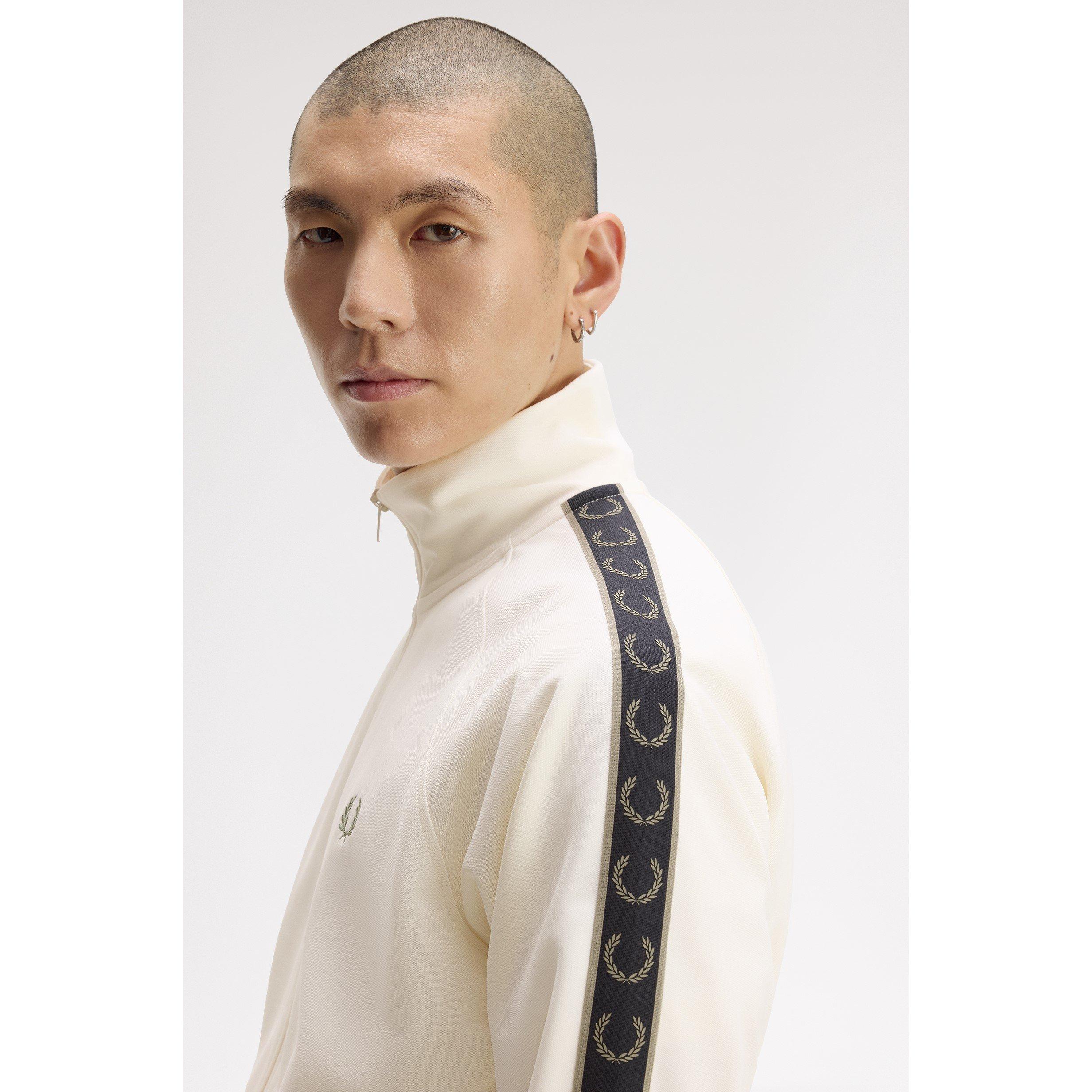 Ecru 170 - Fred Perry - Mens Tape Poly Tracksuit Top - 5