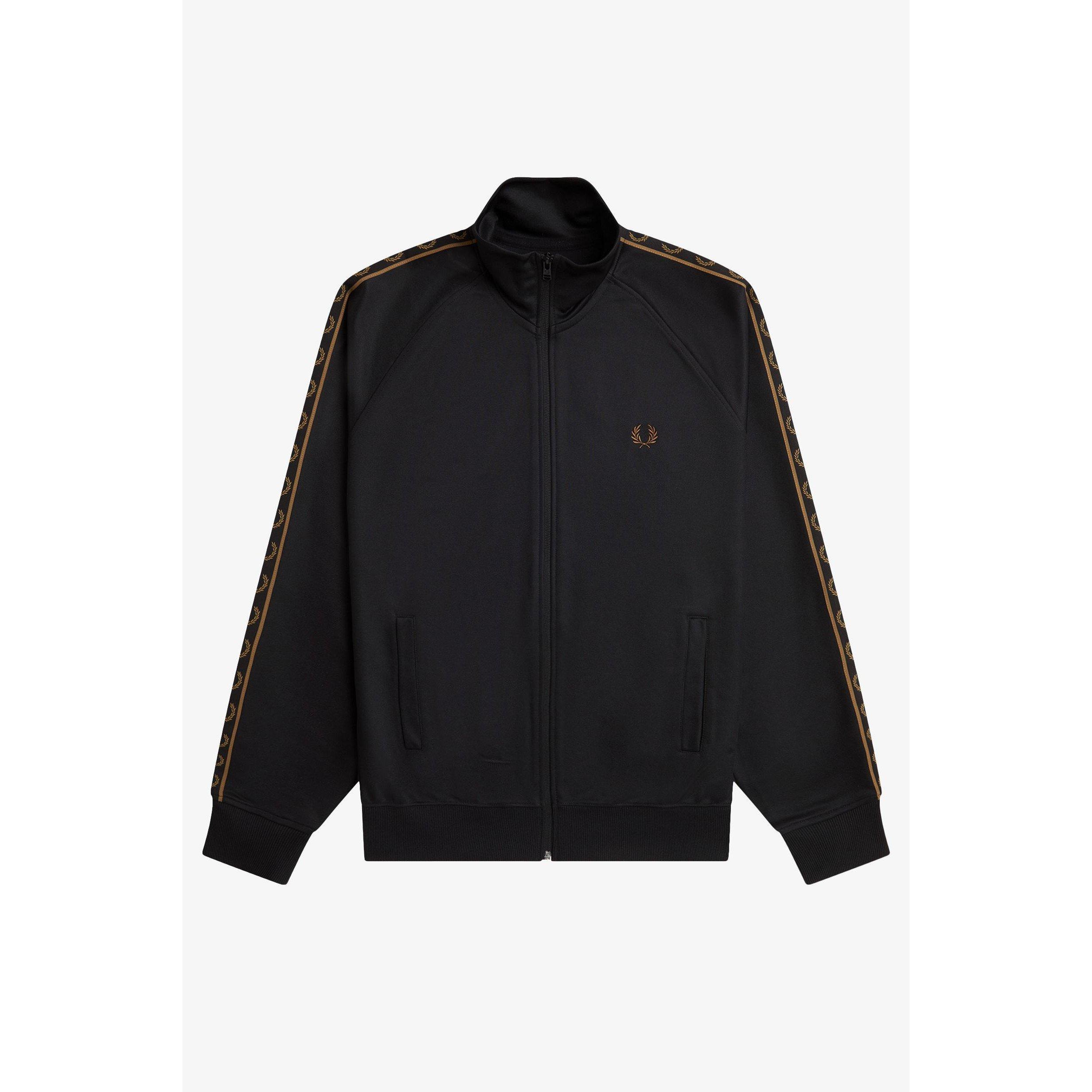 Fred Perry Men's Tape Poly Tracksuit Top - Black/Shade S77 - L