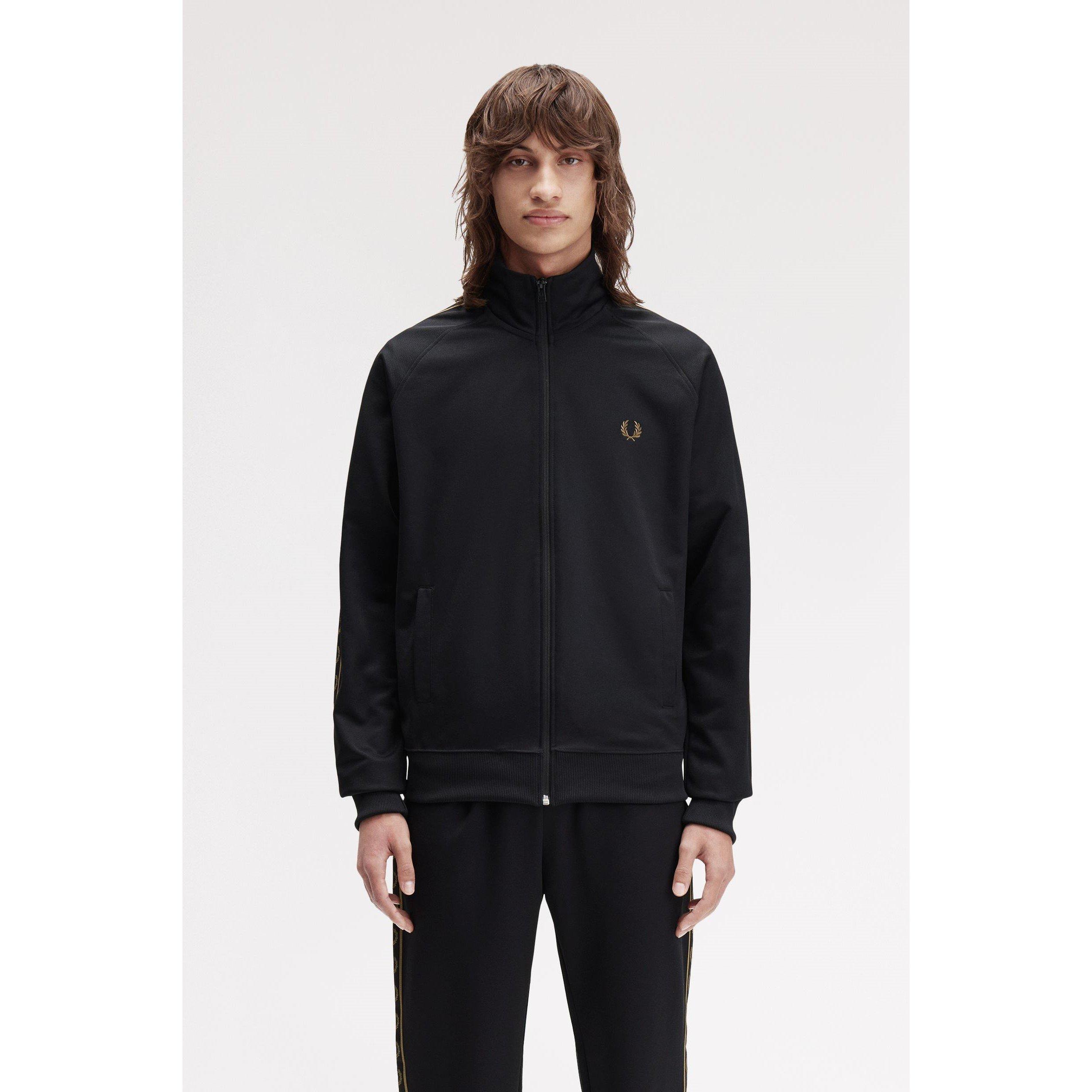 Black/Shade S77 - Fred Perry - Mens Tape Poly Tracksuit Top - 3