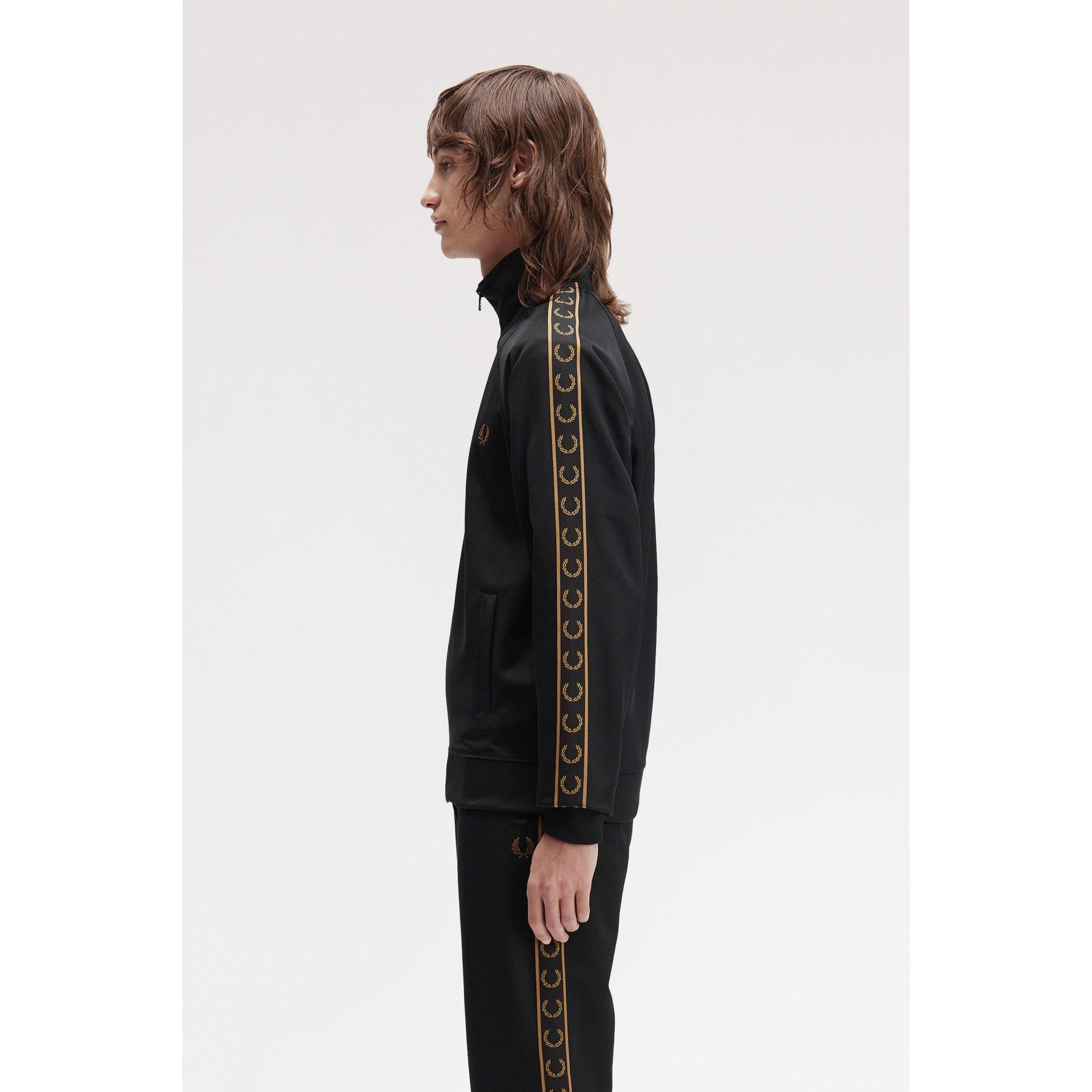 Black/Shade S77 - Fred Perry - Mens Tape Poly Tracksuit Top - 4