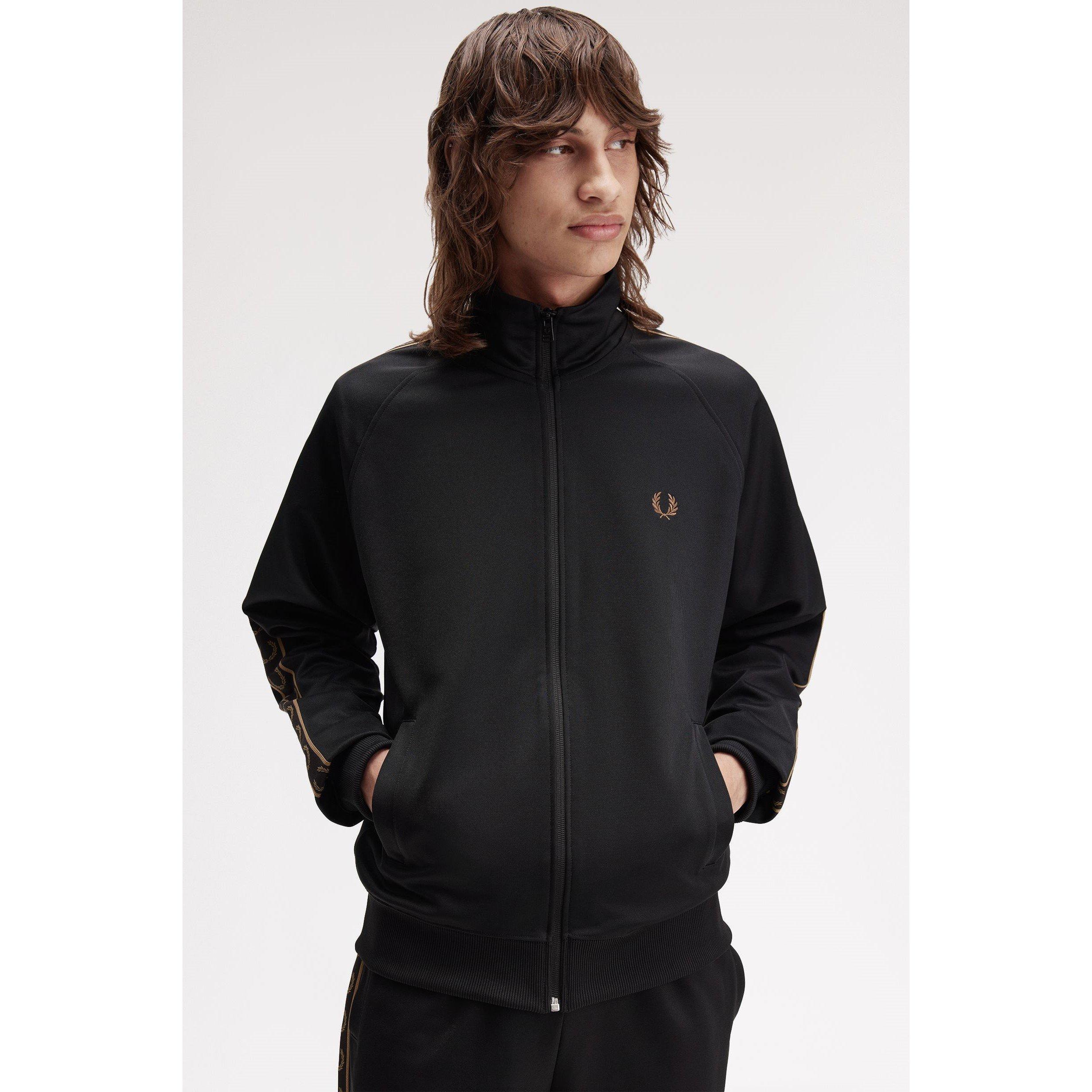 Black/Shade S77 - Fred Perry - Mens Tape Poly Tracksuit Top - 5