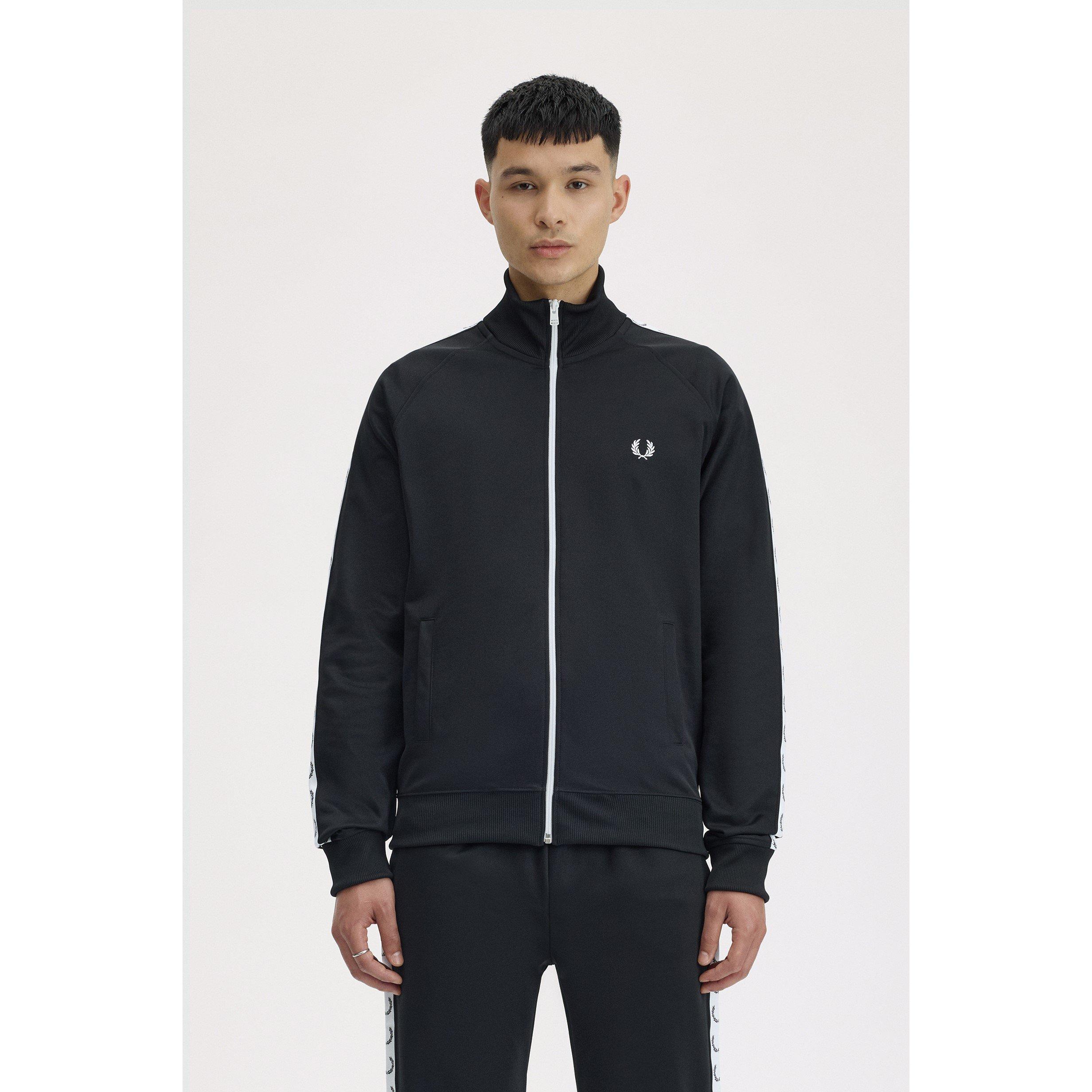 Black 198 - Fred Perry - Mens Tape Poly Tracksuit Top - 3