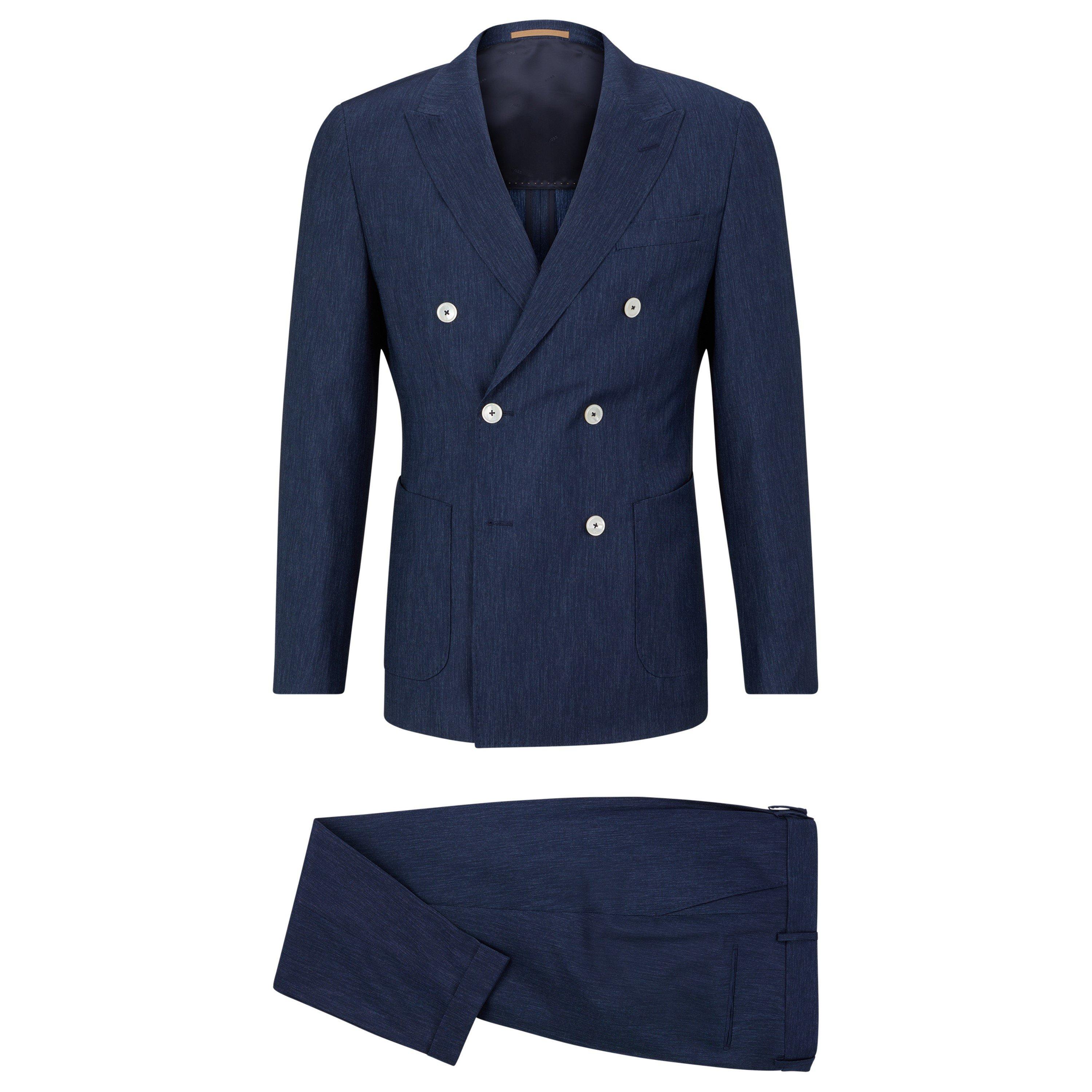 Dark Blue - Boss - Men's T Heston Double Breasted Suit - 3